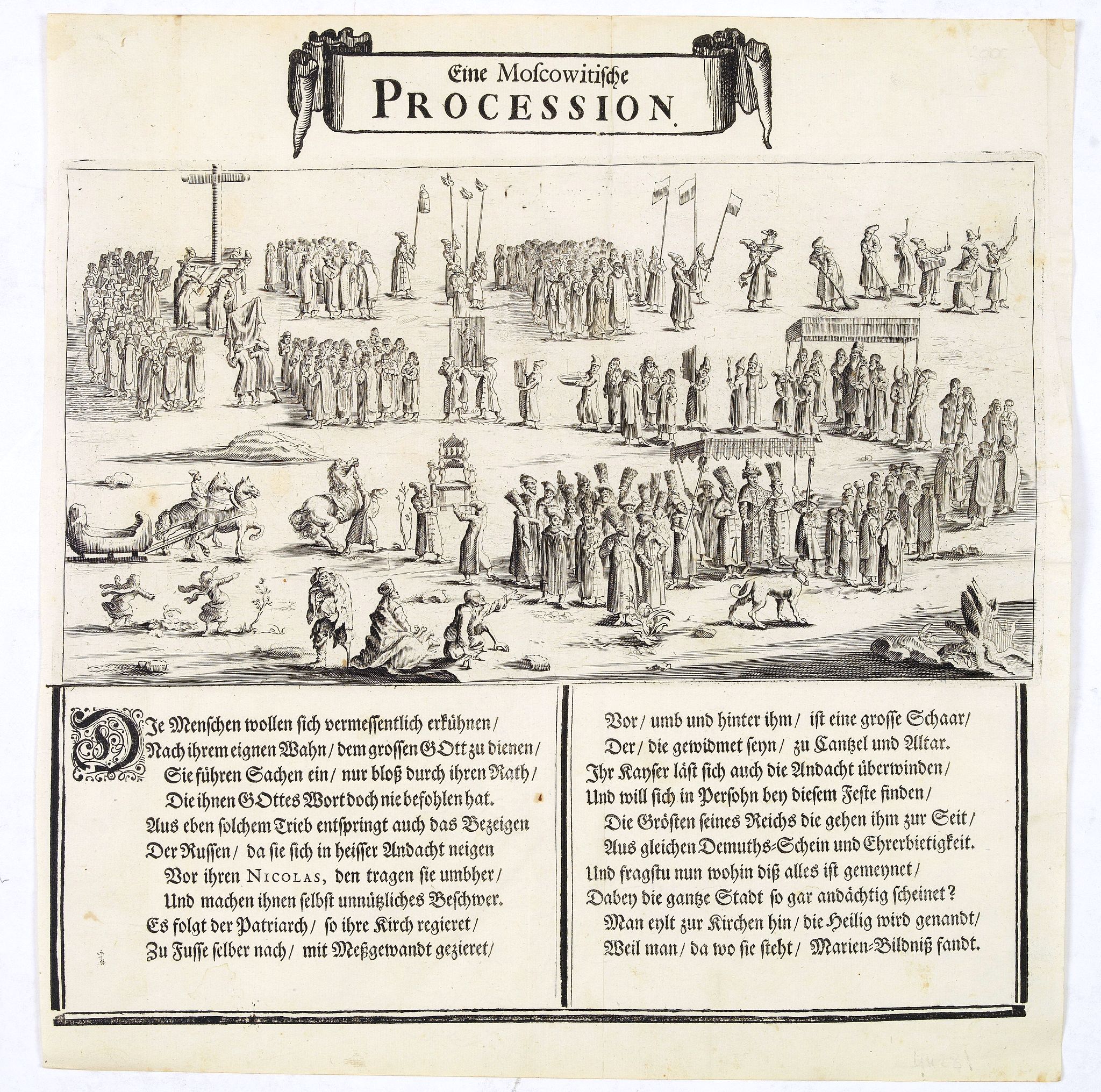 OLEARIUS, A. / KOCH, O., Eine Moscowitische Procession., antique map, old maps