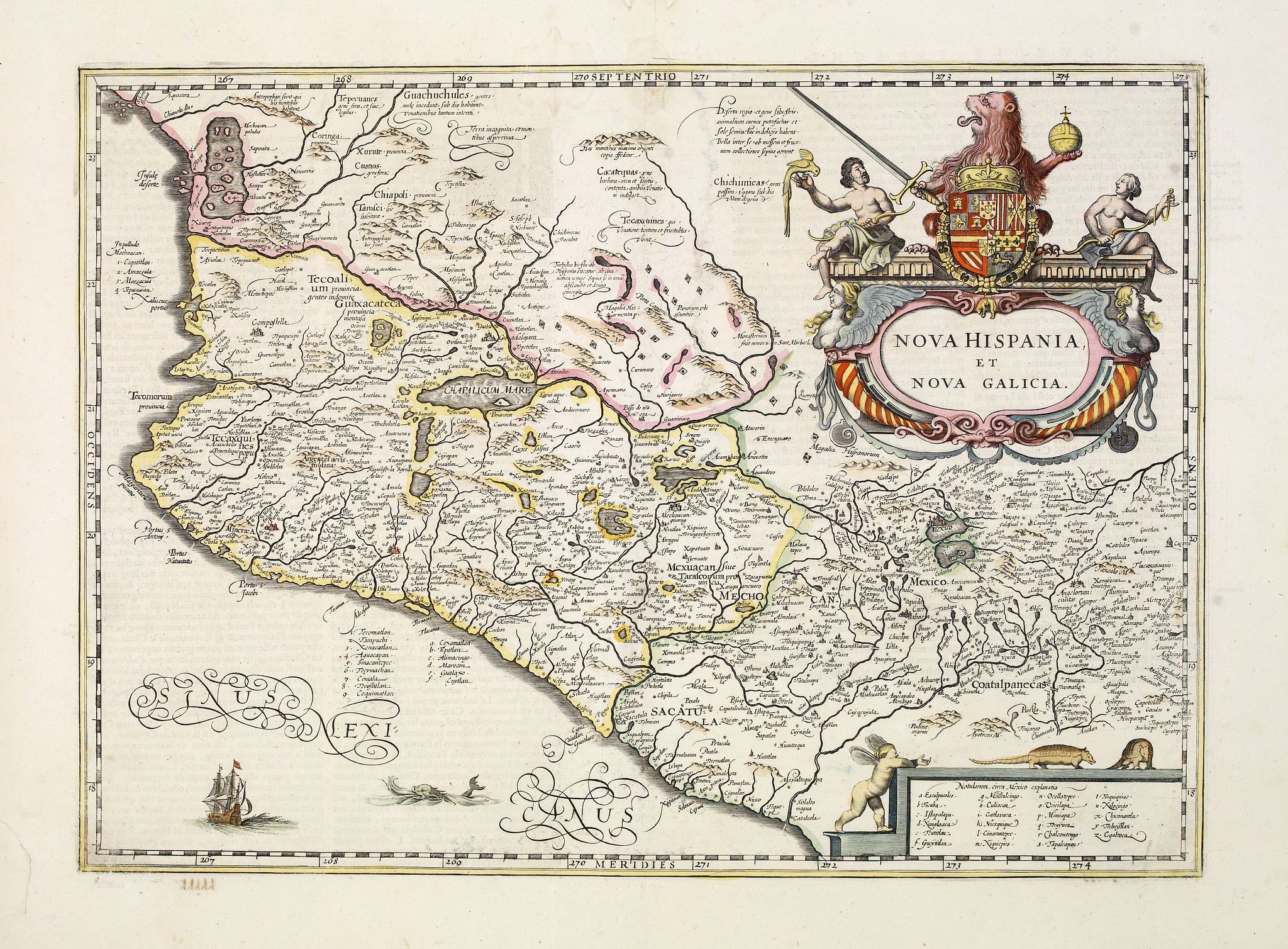 JANSSON, J., NOVA HISPANIA, et Nova Galicia., antique map, old maps