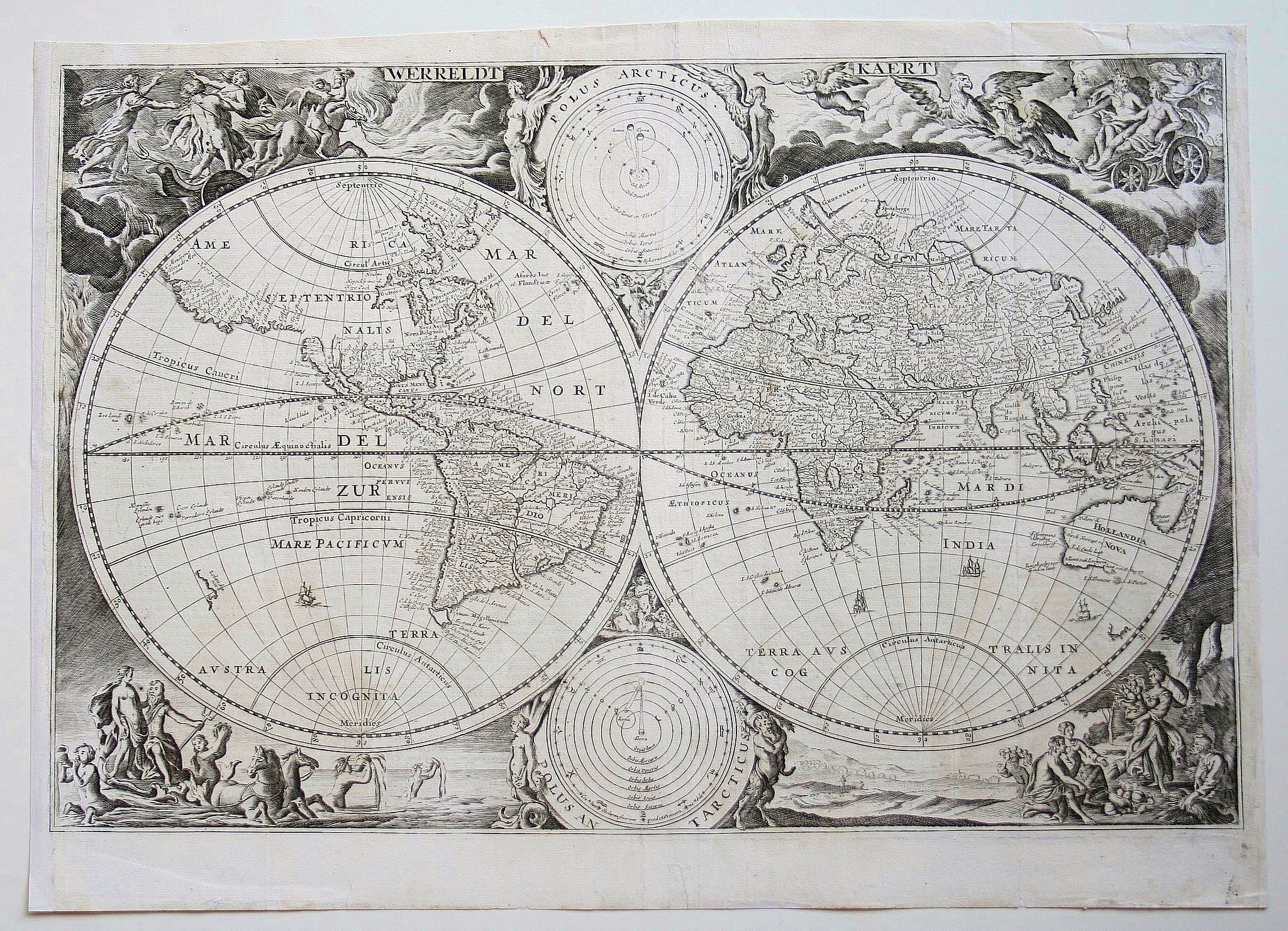 VAN DER PUTTE, I., Werreldt Kaert, antique map, old maps