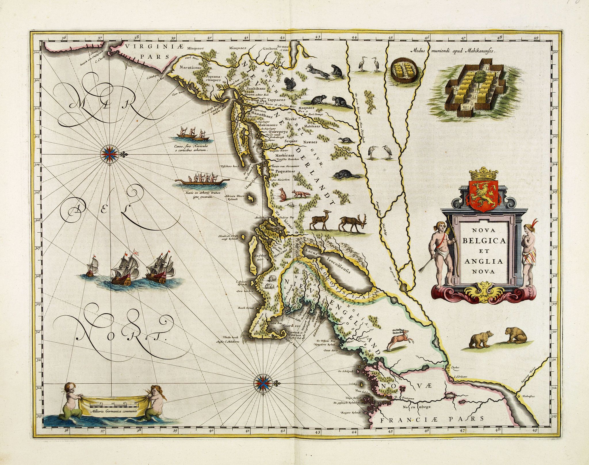 BLAEU, W., Nova Belgica et Anglia Nova., antique map, old maps