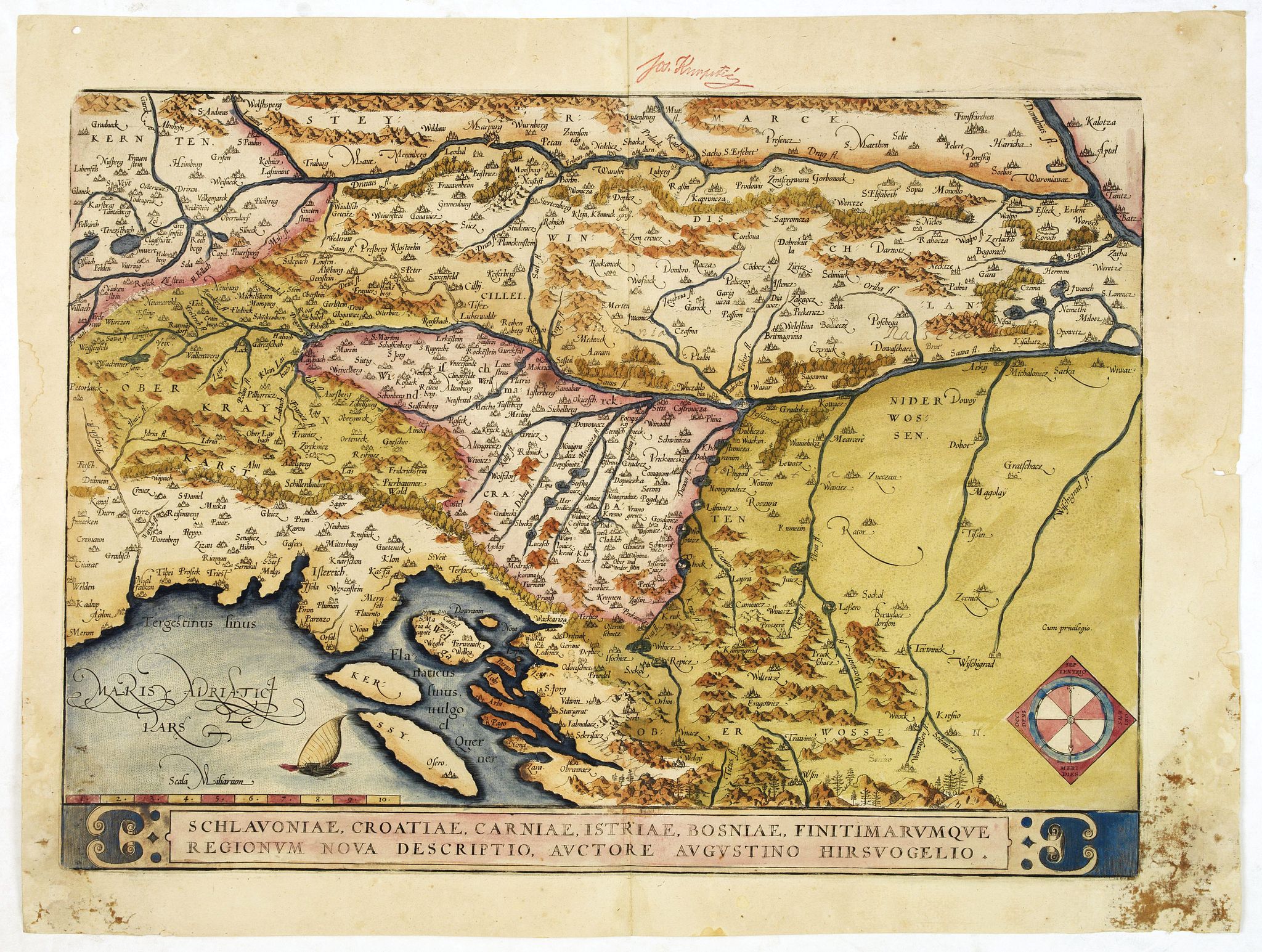 ORTELIUS, A., Schlavoniae, Croatiae, Carniale.. Bosniae. . ., antique map, old maps