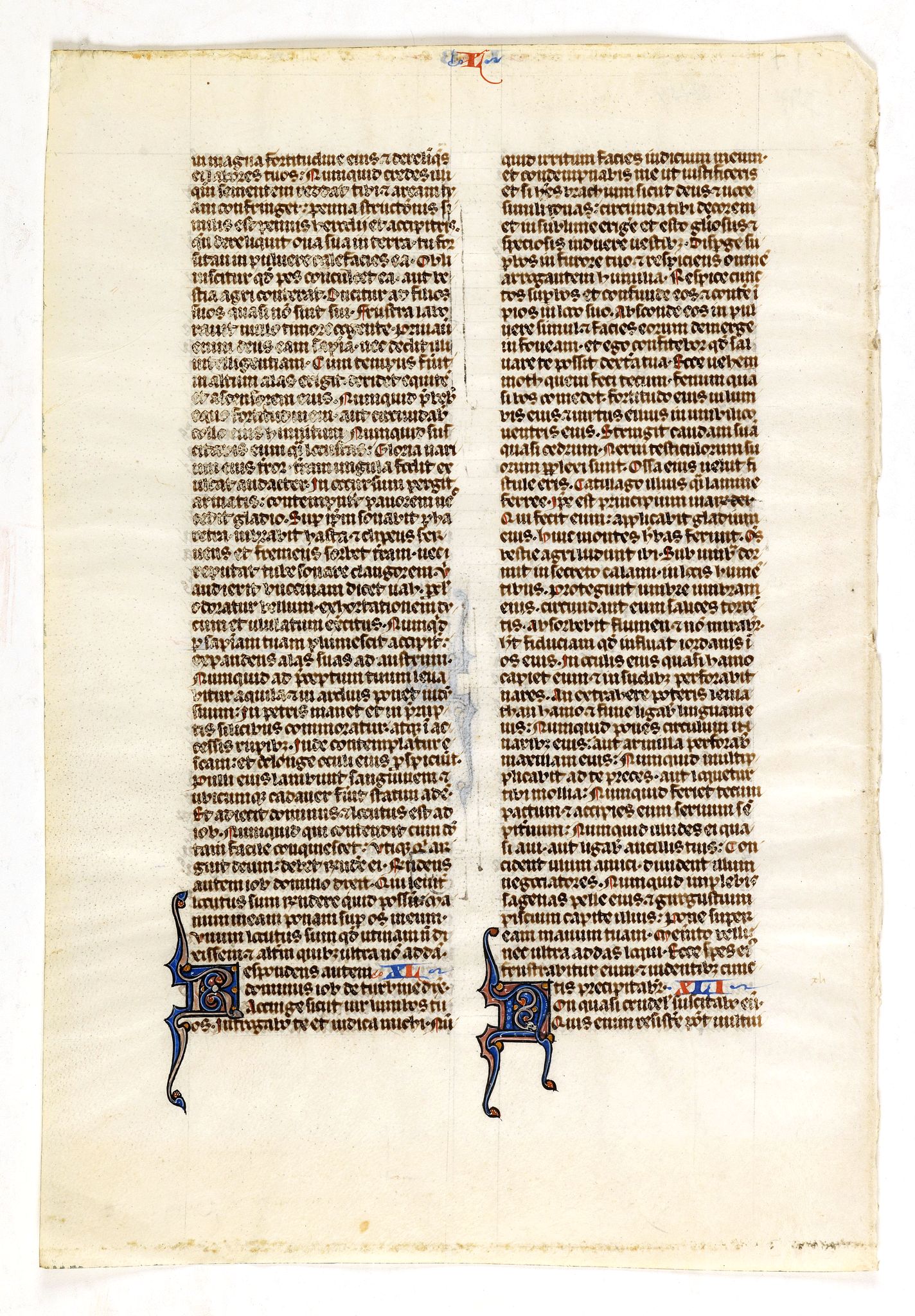 BIBLE., Manuscript leaf from a mid-thirteenth century Parisian Bible, on vellum., antique map, old maps