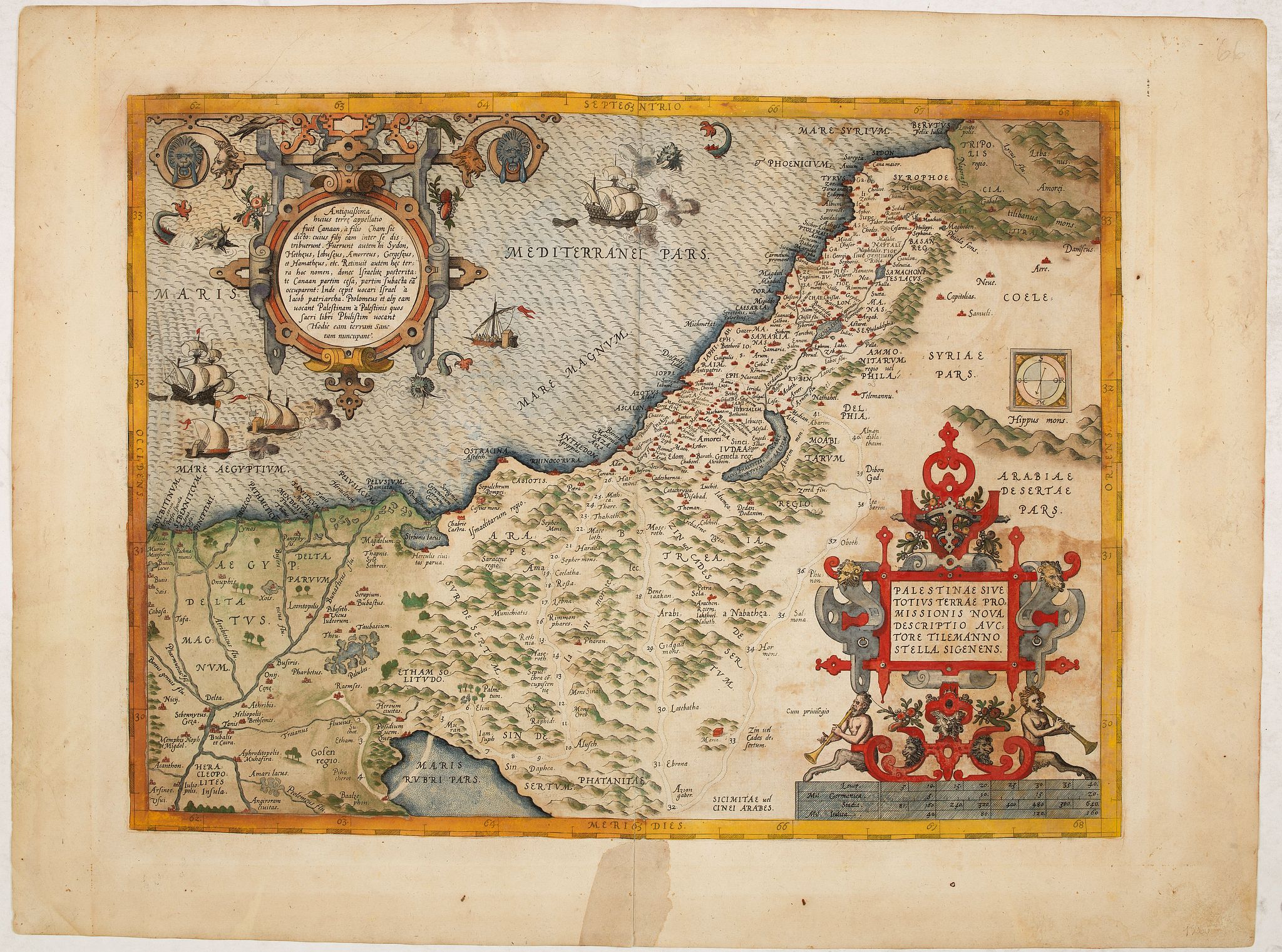ORTELIUS, A., Palestinae sive totius terrae promissionis nova.., antique map, old maps
