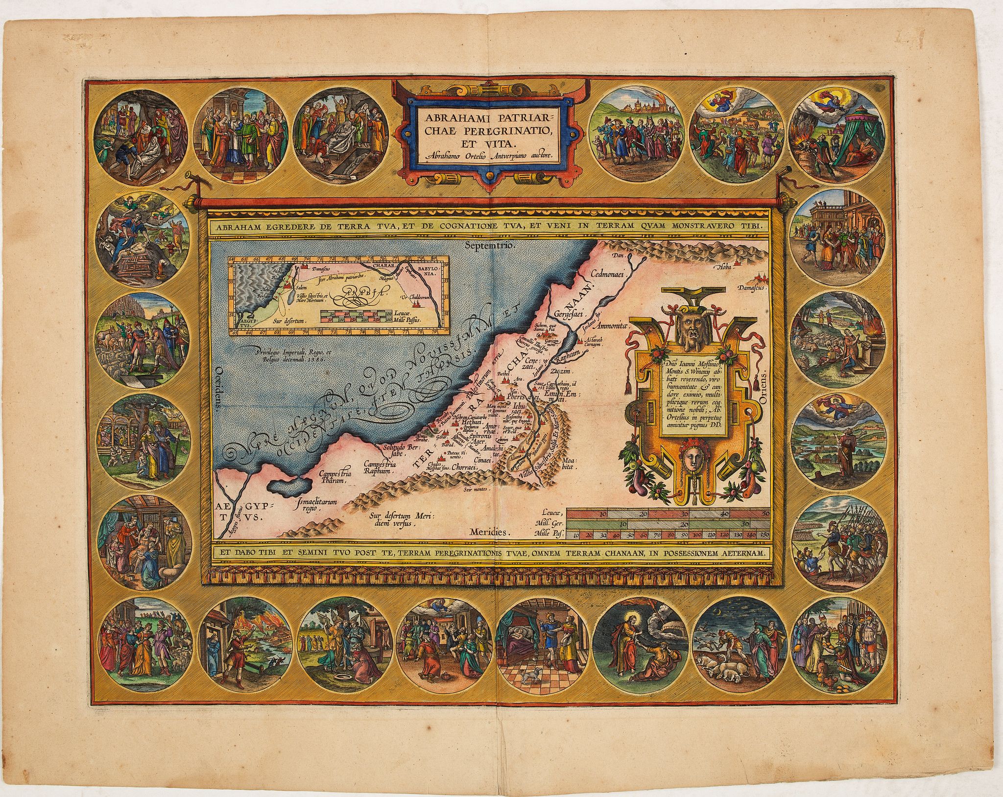 ORTELIUS, A., Abrahami Patriarchae Peregrinatio et Vita., antique map, old maps