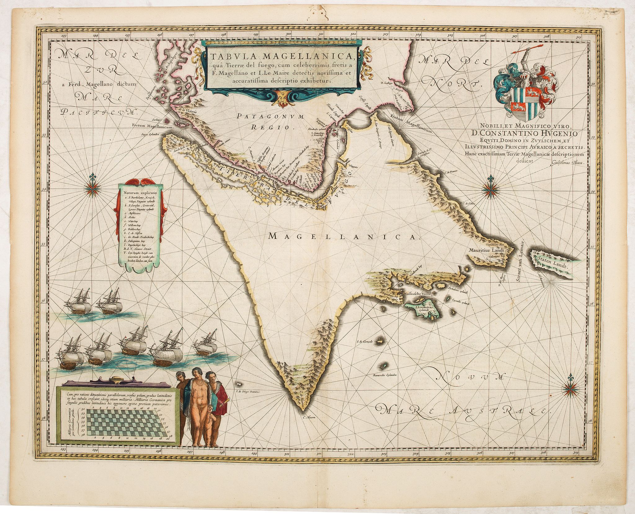 BLAEU, J., Tabula Magellanica, qua Tierra del fuego. . ., antique map, old maps