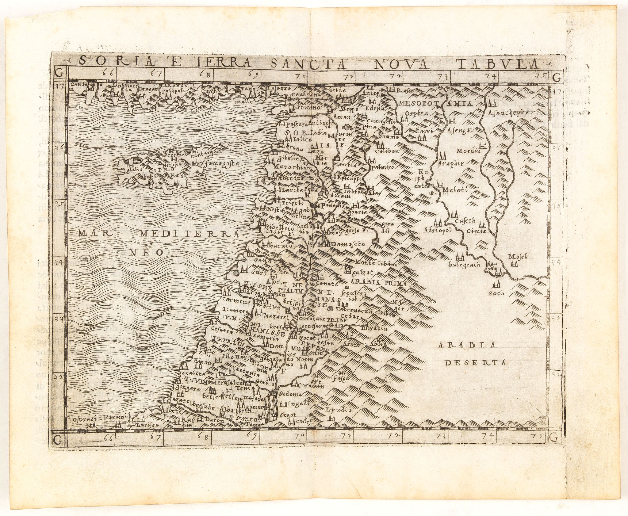 RUSCELLI, G., Soria et Terra Santa nuova tavola., antique map, old maps