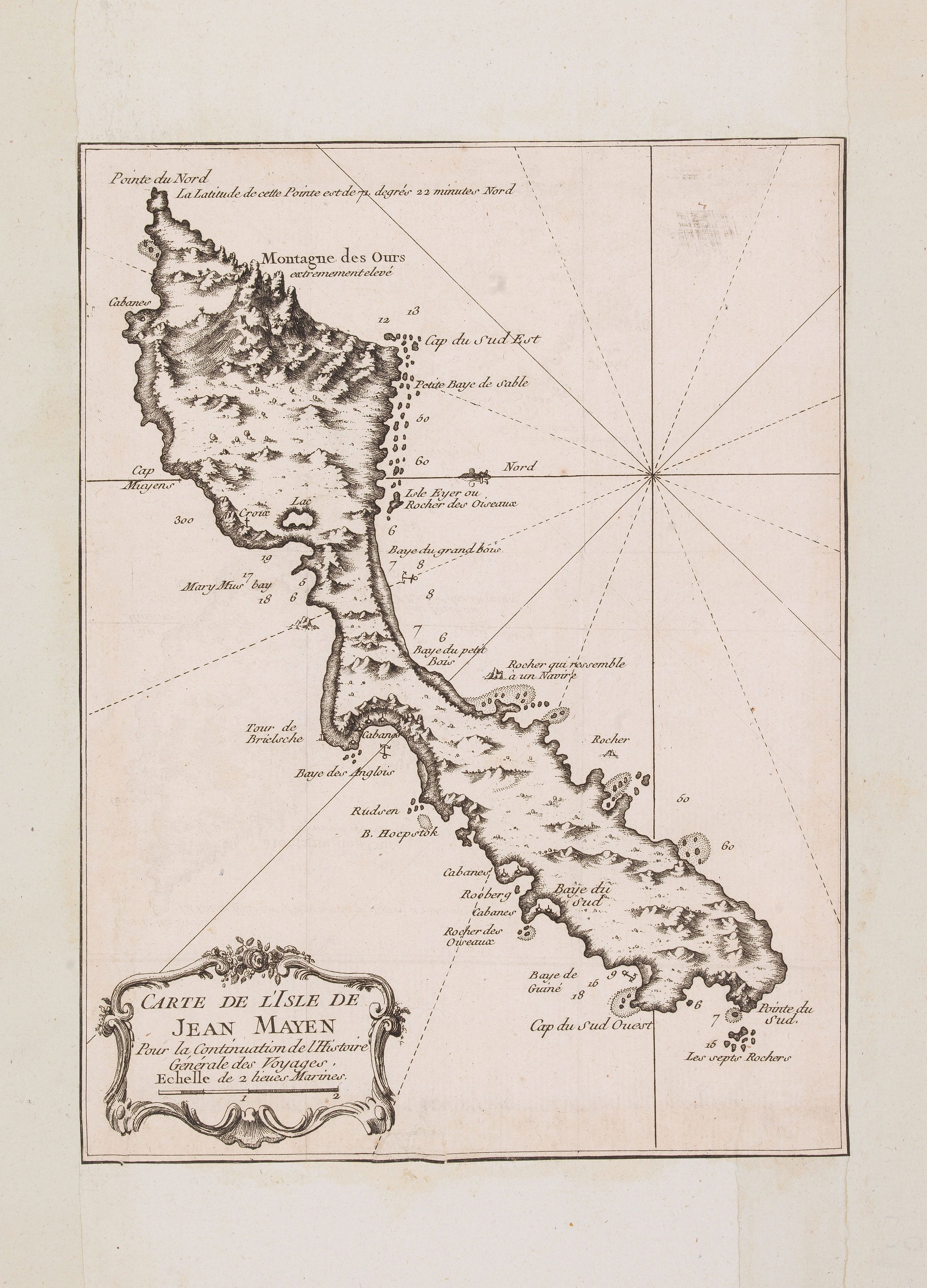 BELLIN, J.N., Carte de L'Isle de Jean Mayen. . ., antique map, old maps