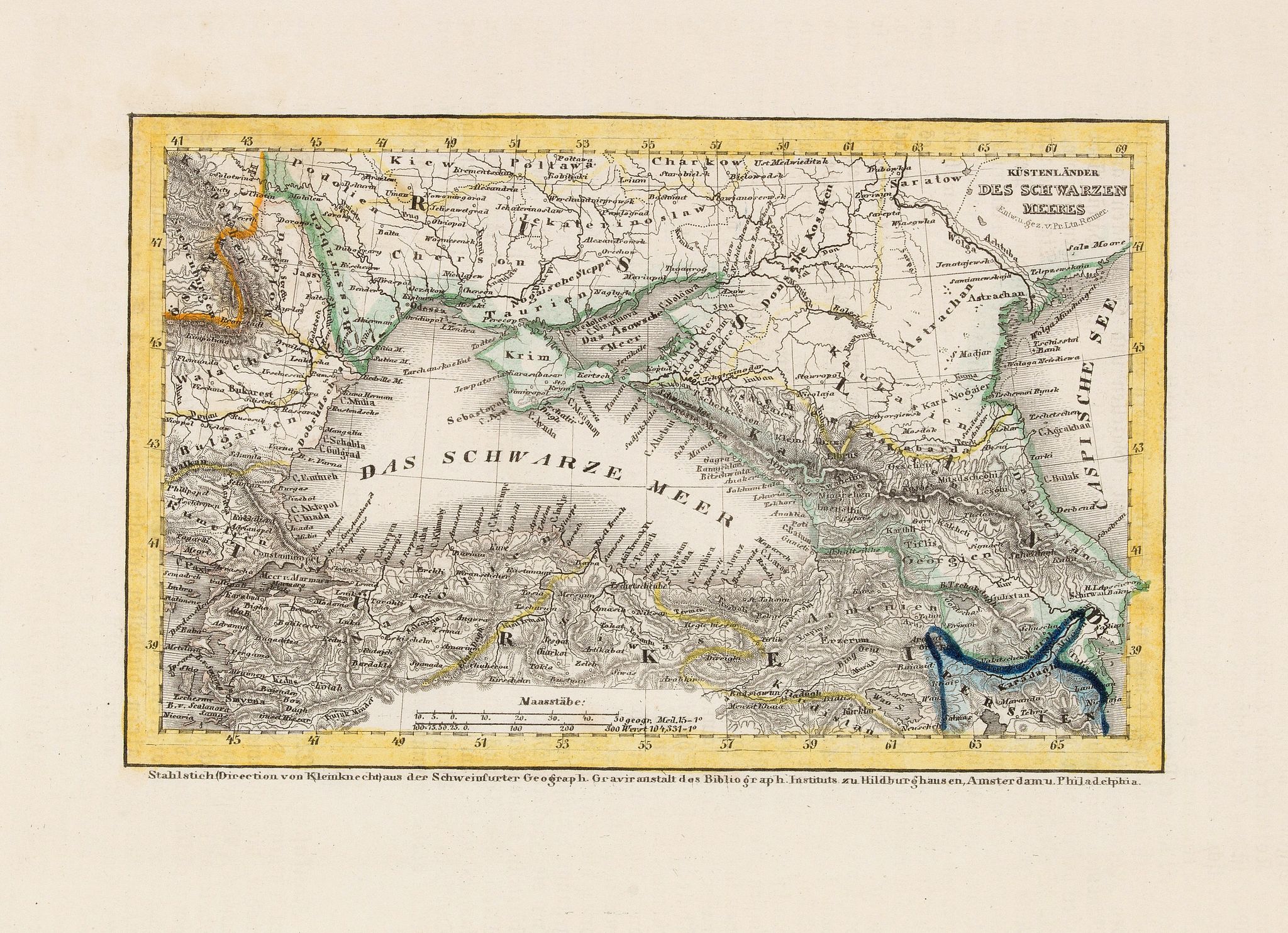 MEYER, Küstenländer des Schwarzen Meeres., antique map, old maps