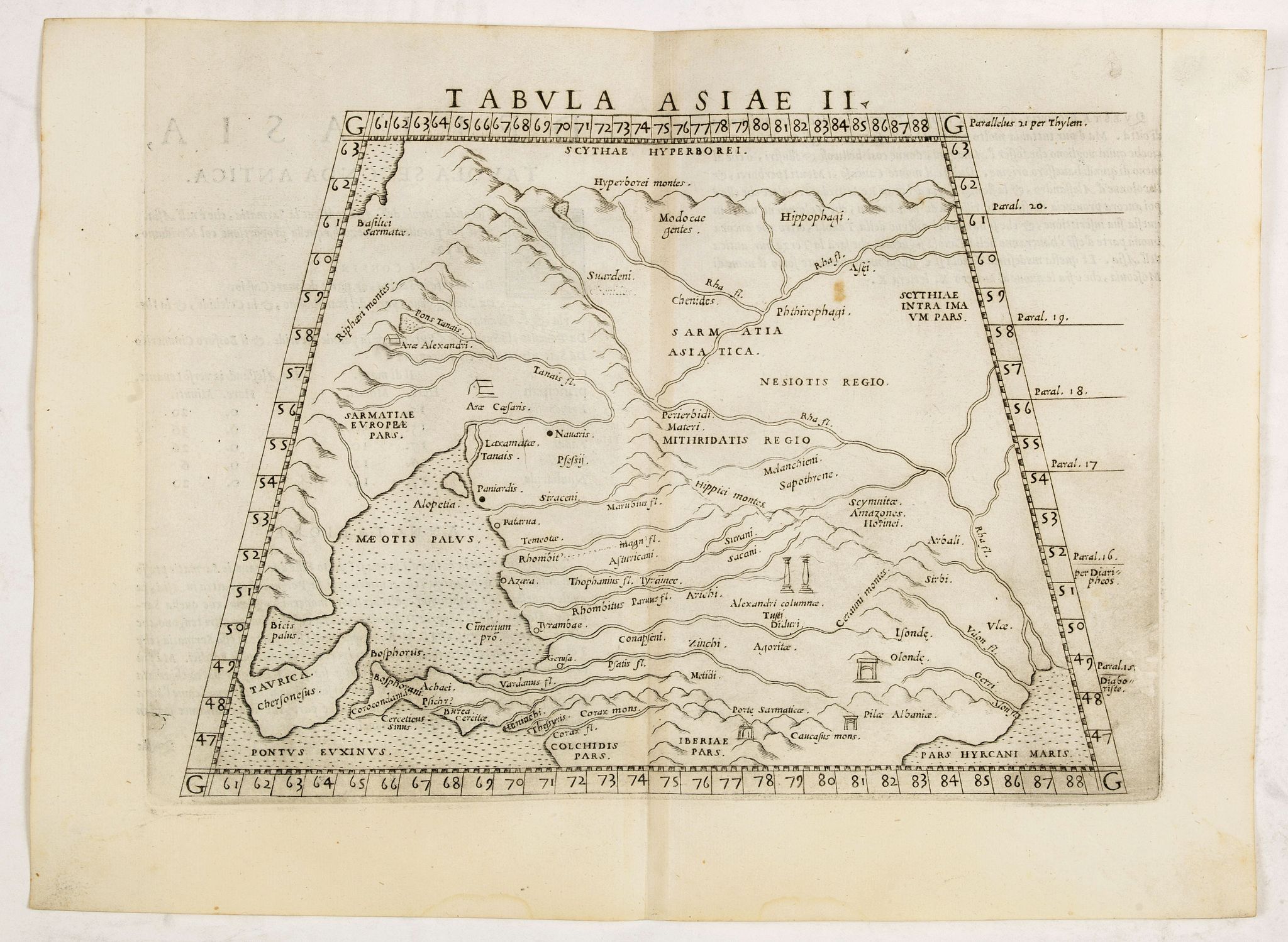 RUSCELLI, G., Tabula Asiae II., antique map, old maps