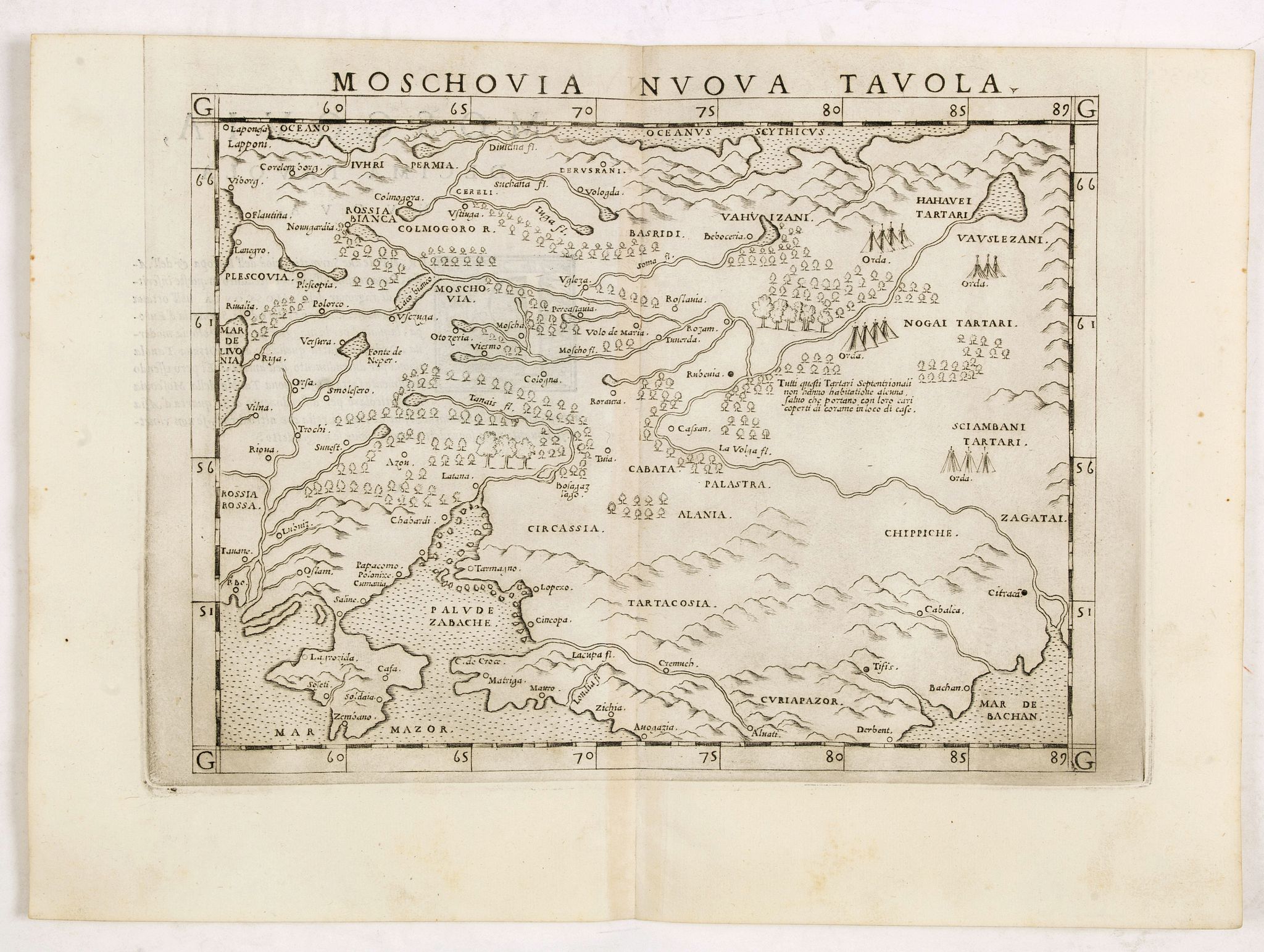 RUSCELLI, G., Moschovia nuova tavola., antique map, old maps