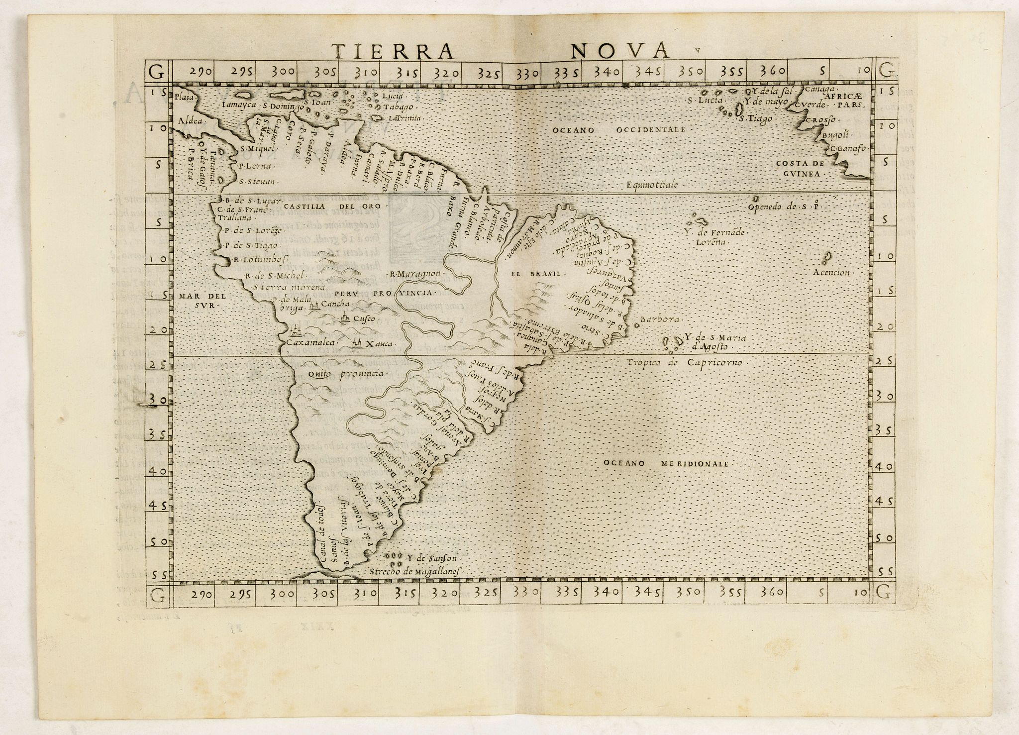 RUSCELLI, G., Tierra Nova., antique map, old maps
