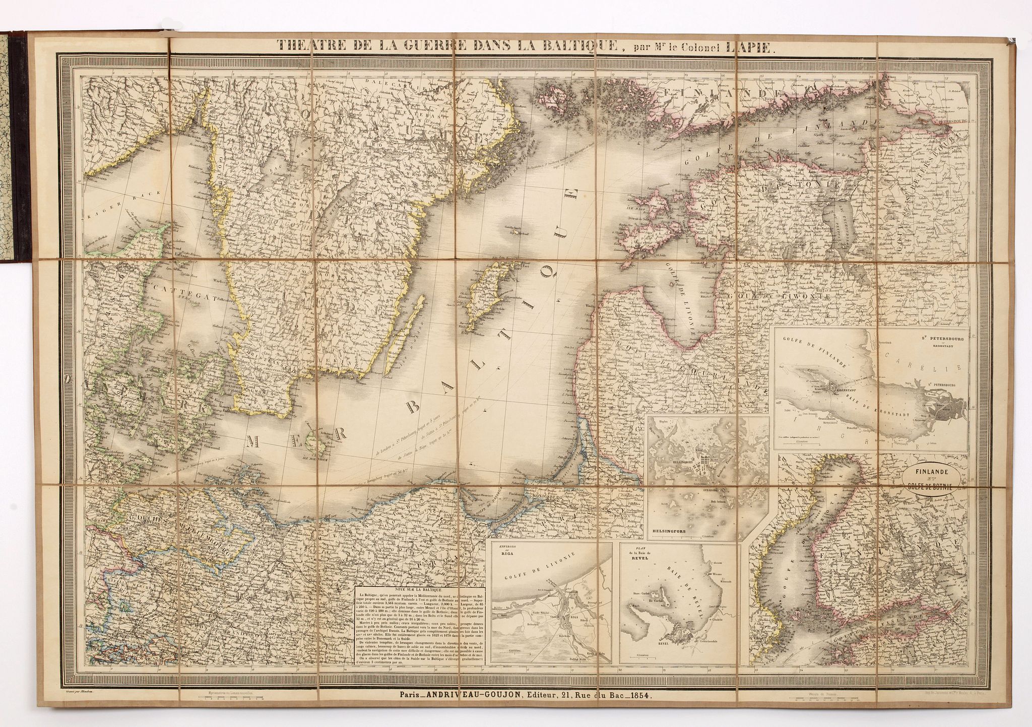ANDRIVEAU, J. / GOUJON, J., Theatre de la guerre dans la Baltique, par Mr. le Colonel LAPIE., antique map, old maps