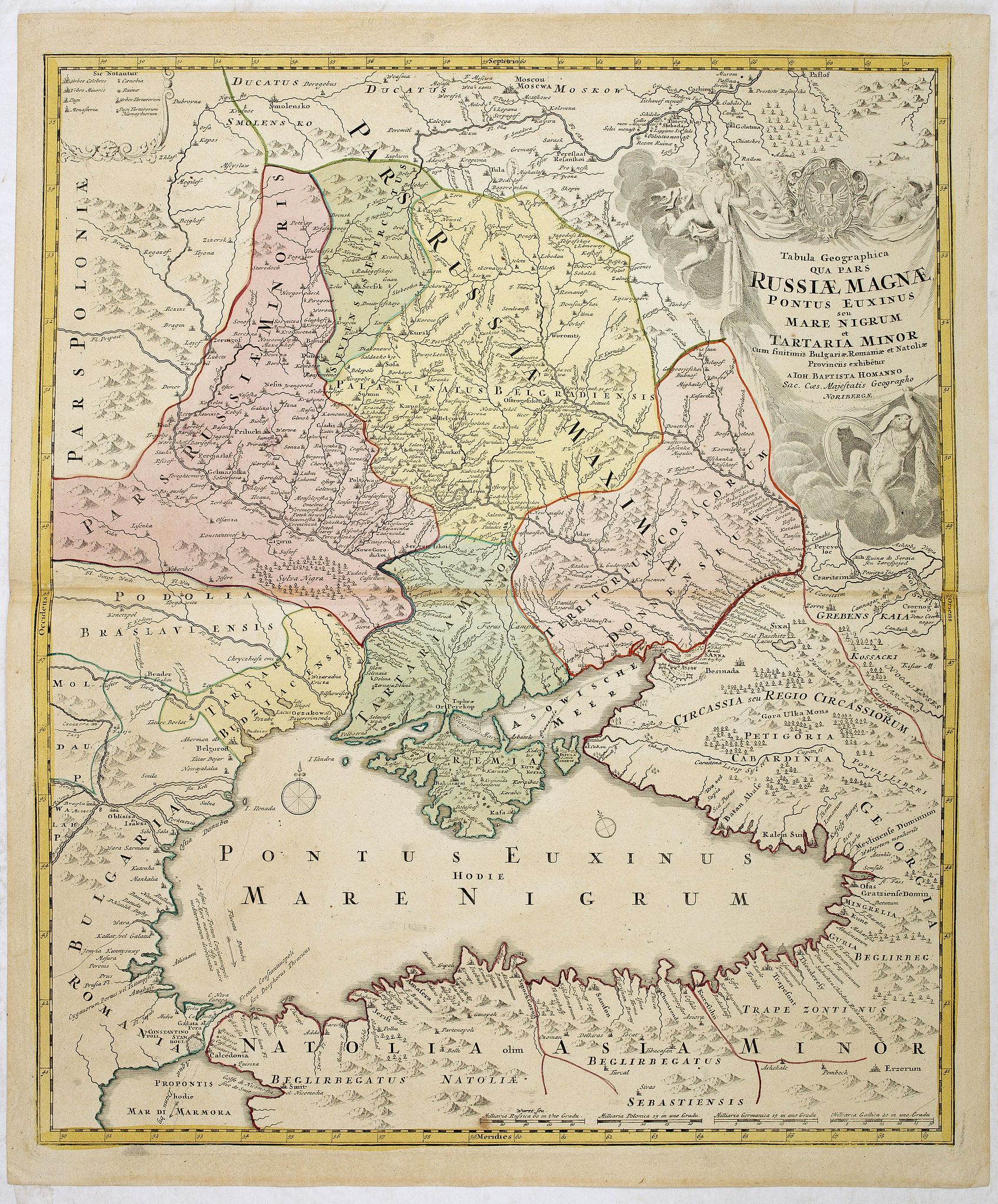 HOMANN, J.B., Tabula Geographica qua pars Russiae Magnae. . ., antique map, old maps