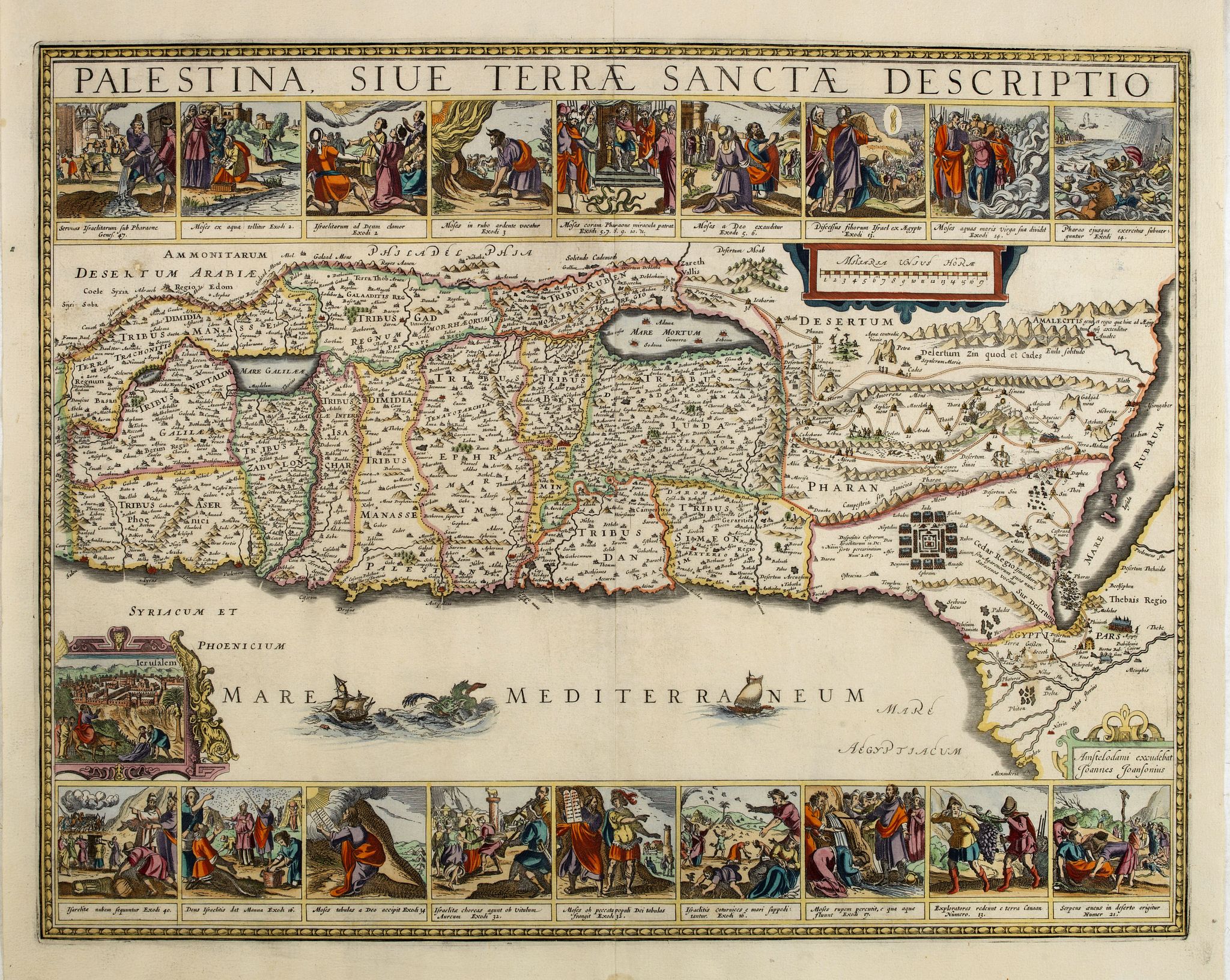 JANSSONIUS, J. / JANSSONIUS VAN WAESBERGHE, J., Palestina, Sive Terrae Sanctae Descriptio., antique map, old maps