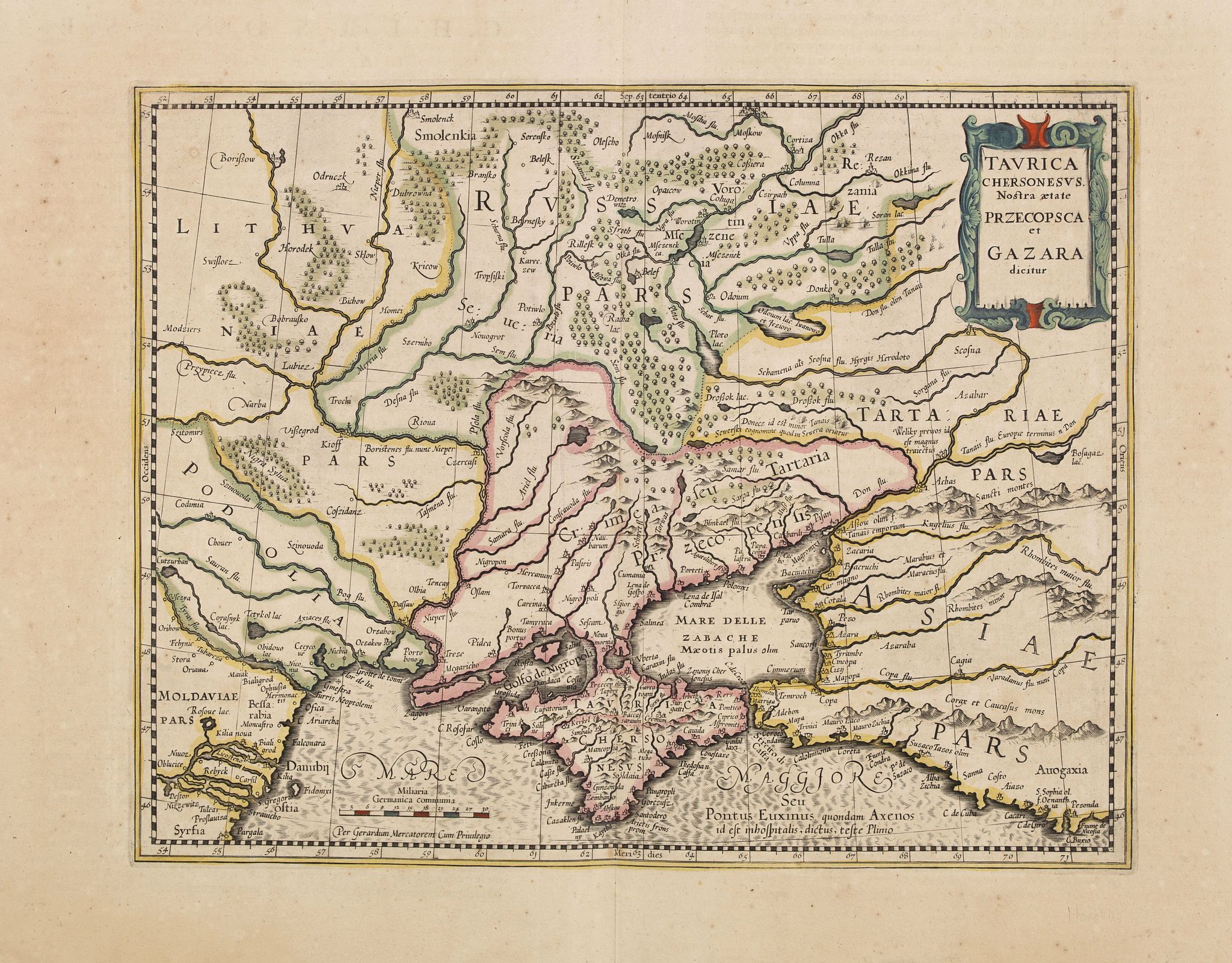MERCATOR, G. / HONDIUS, J., Taurica Chersonesus., antique map, old maps