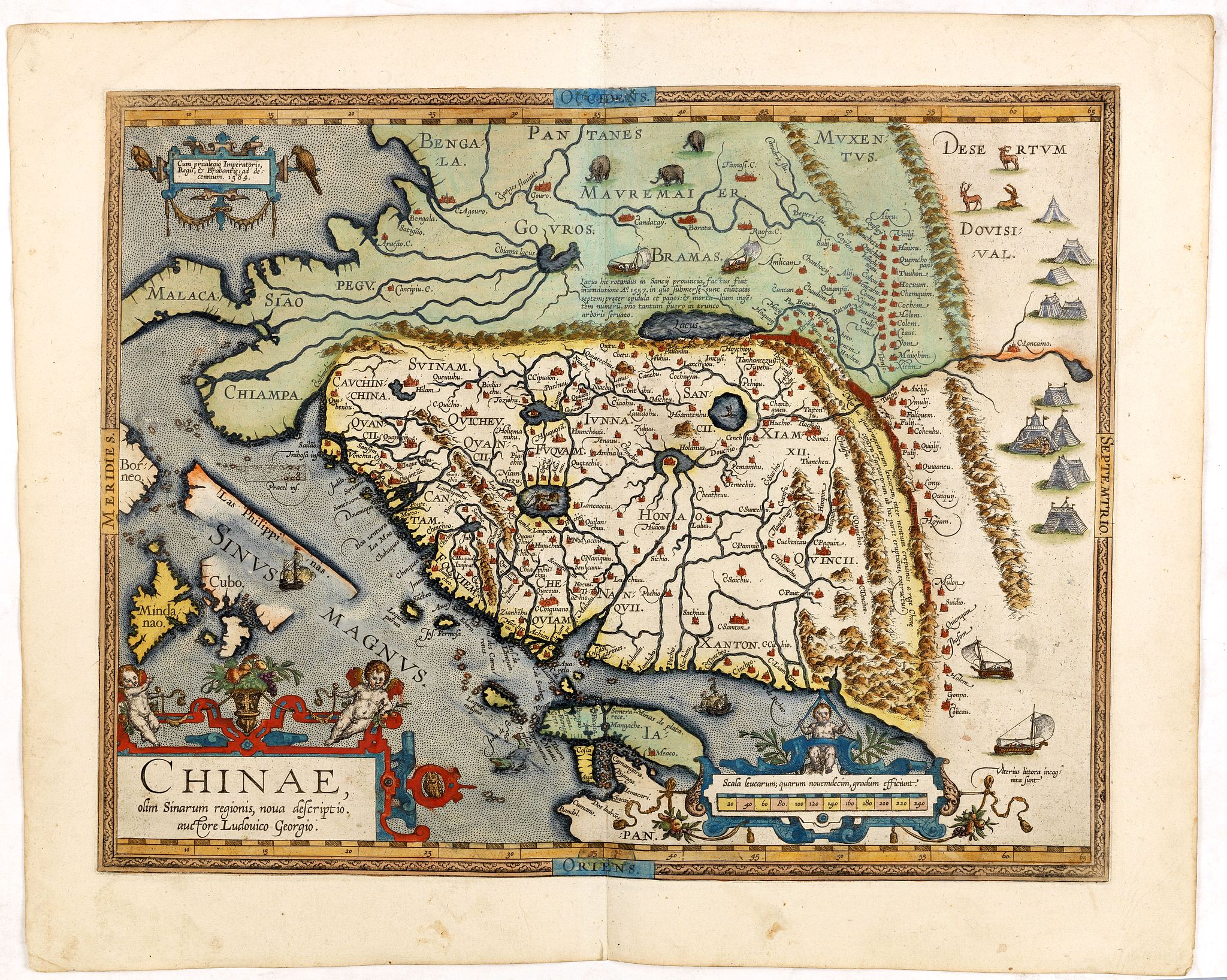 ORTELIUS, A., Chinae, olim Sinarum Regionis, nova descriptio. Auctore Ludovico Georgio., antique map, old maps