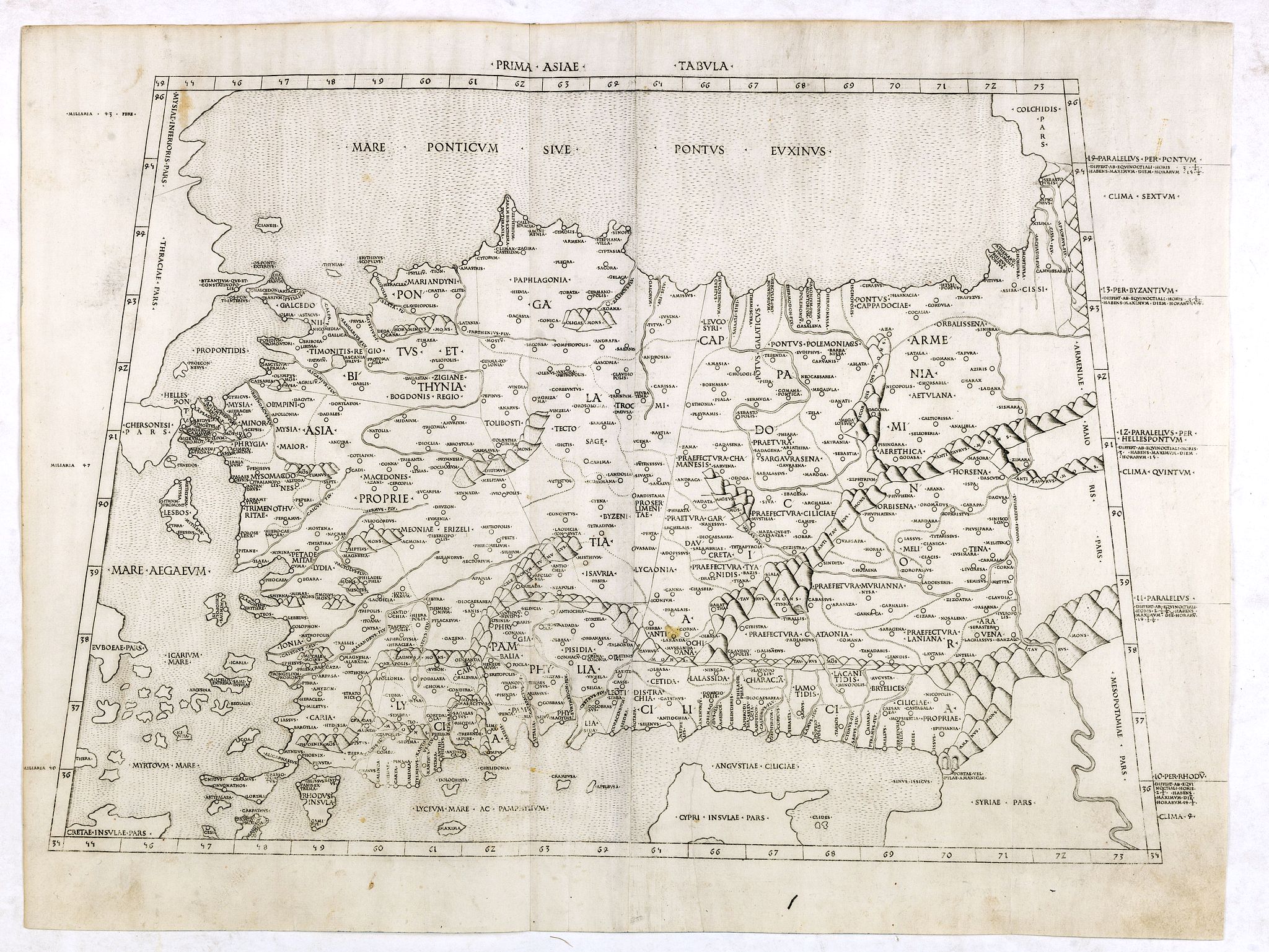PTOLEMY, C. / SWEYNHEYM, C., Prima Asiae Tabula., antique map, old maps