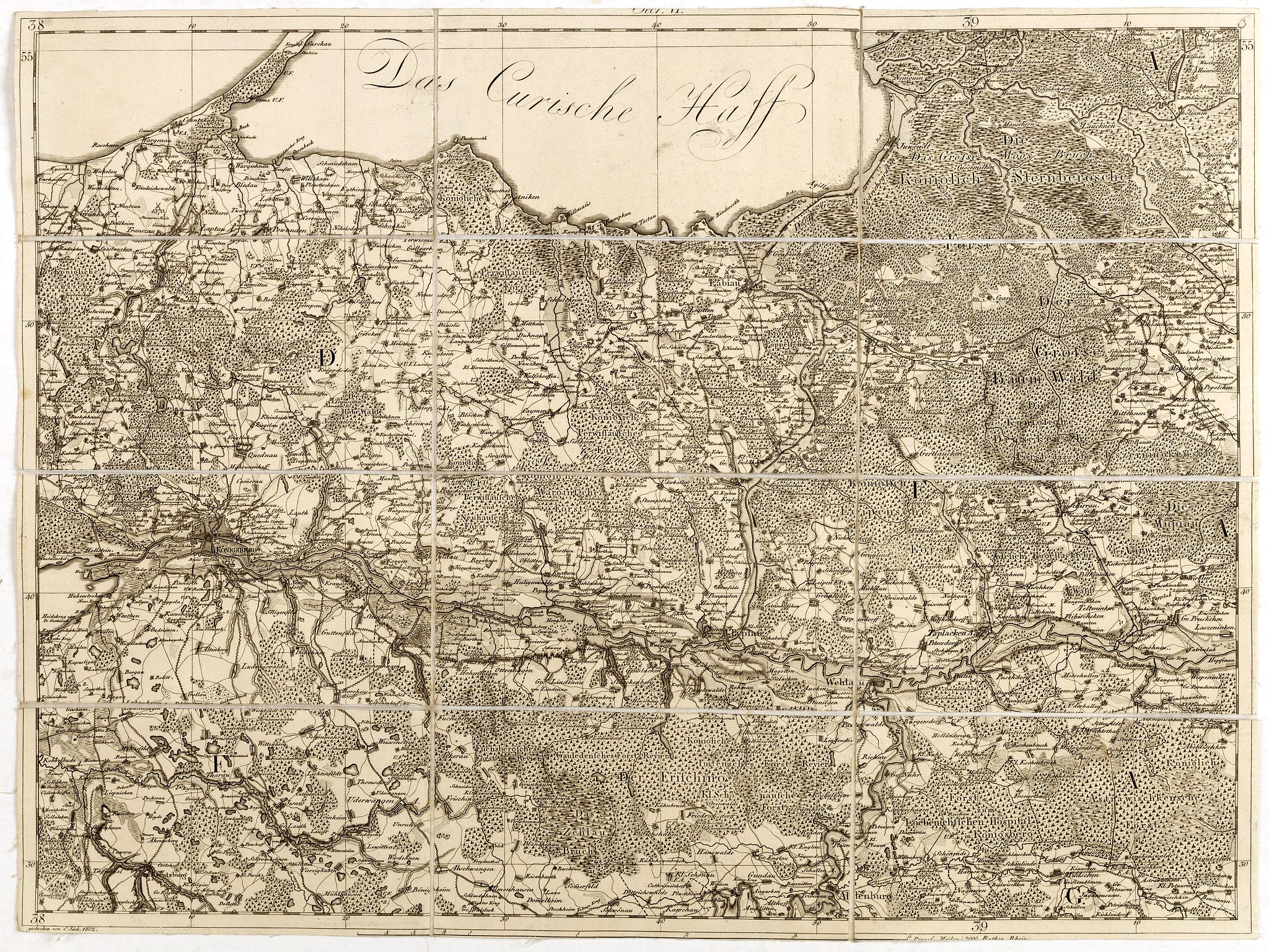 SCHRÖTTER, Freiherr von, (Kaliningrad, Sheet VI of ) General Tableau zur Karte von Alt Ost und West Preussen nebst dem aufgenommenen Trigonometrischen Netz. . ., antique map, old maps