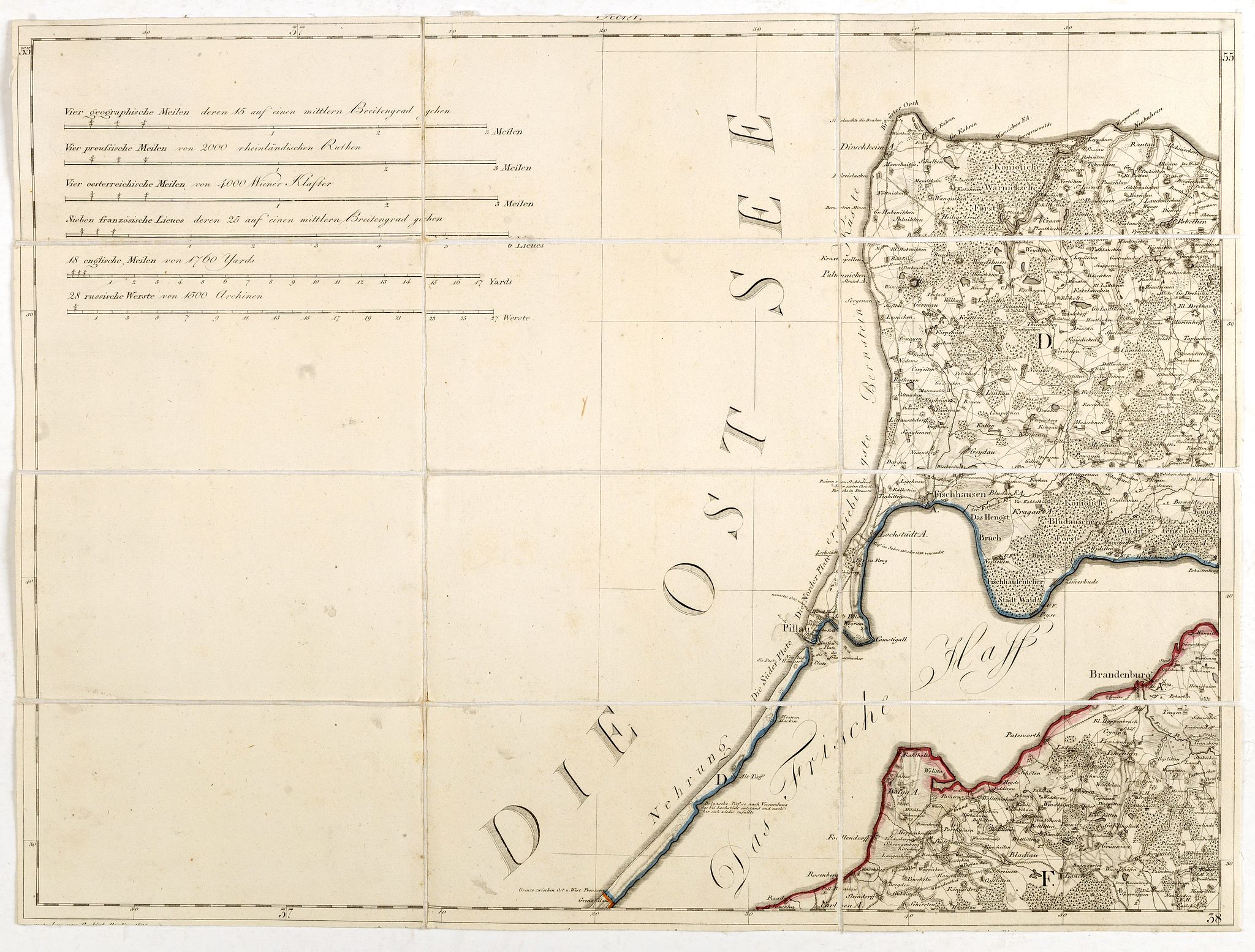 SCHRÖTTER, Freiherr von, (East of Kaliningrad, Sheet VI of ) General Tableau zur Karte von Alt Ost und West Preussen nebst dem aufgenommenen Trigonometrischen Netz. . ., antique map, old maps