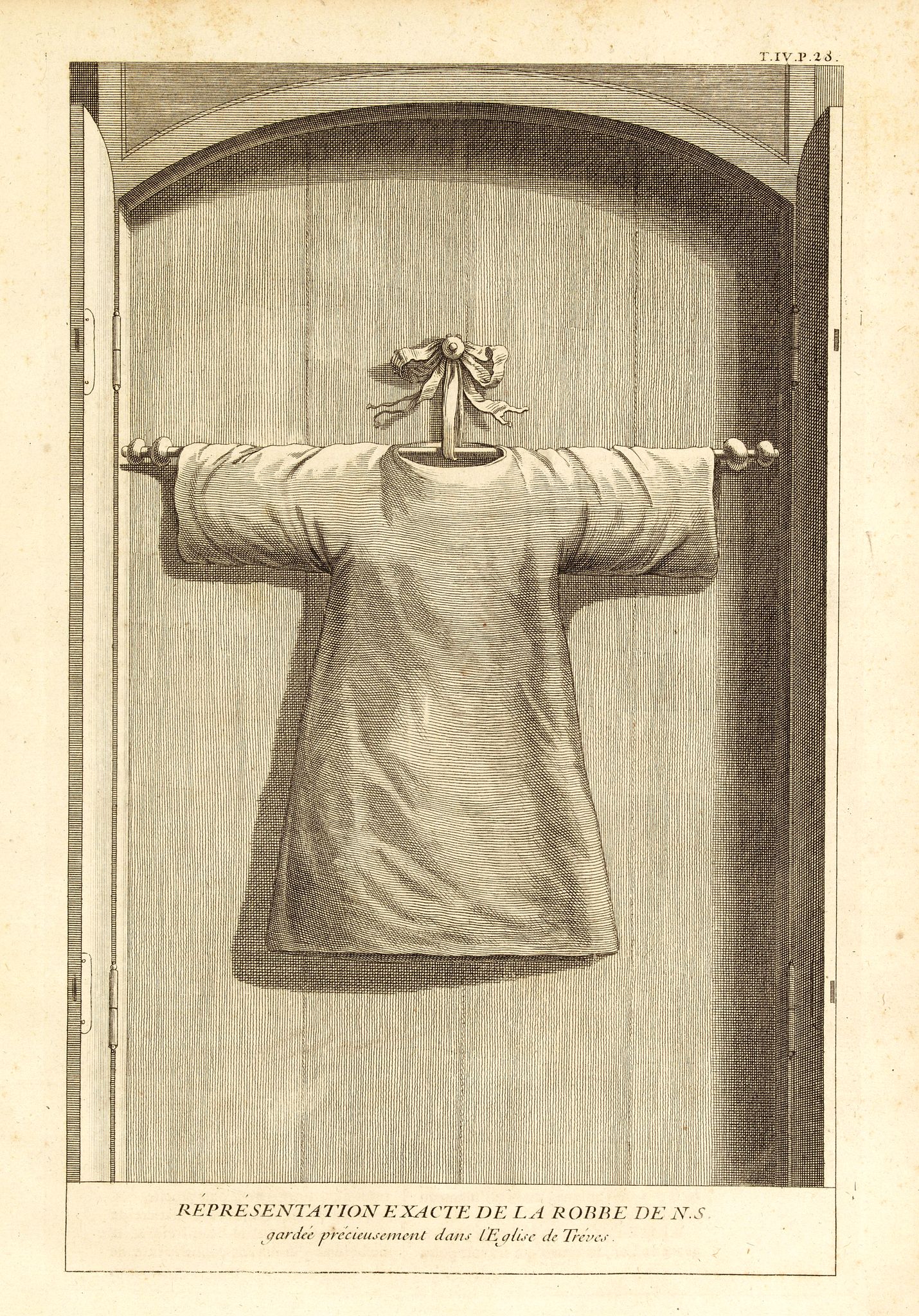 BLANCHARD, Th., Représenation exacte de la robe de N.S gardée précieusement dans l'églisede Tréves., antique map, old maps