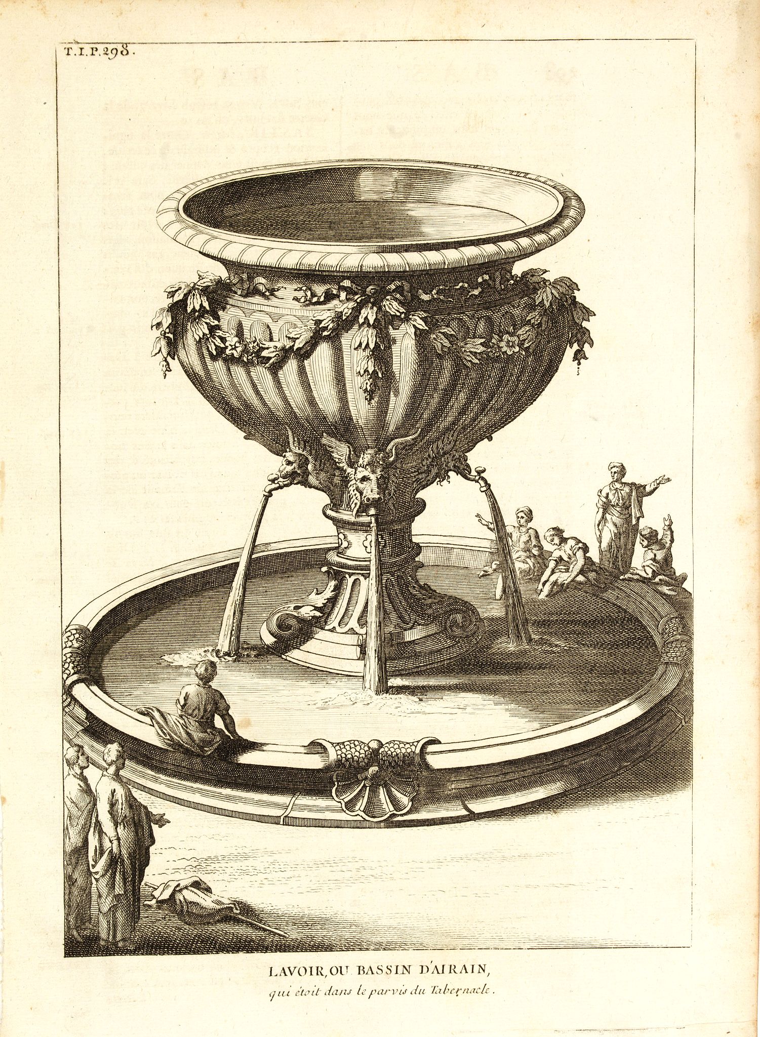 BLANCHARD, Th., Lavoir, ou bassin d'Airin qui étoit dans le parvis du Tabernacle., antique map, old maps