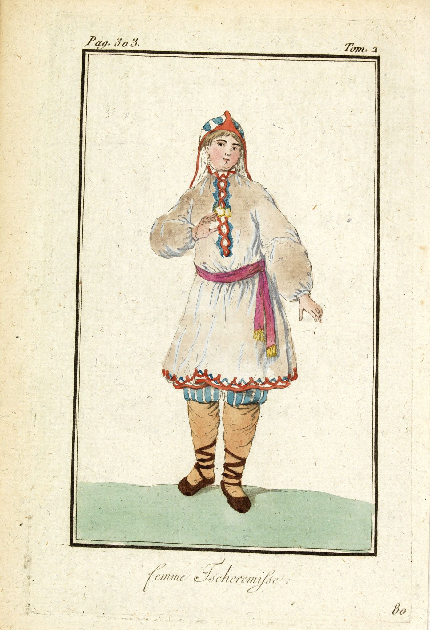 GRASSET DE SAINT SAUVEUR, J., Femme Touralinze., antique map, old maps