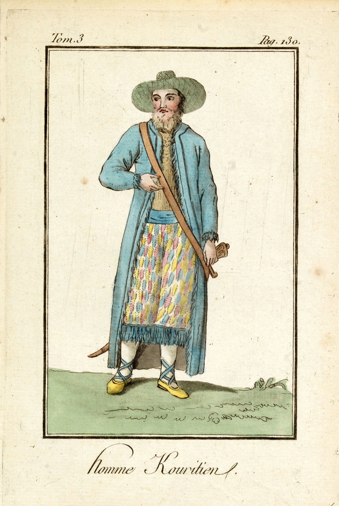 GRASSET DE SAINT SAUVEUR, J., Homme Kouritien., antique map, old maps