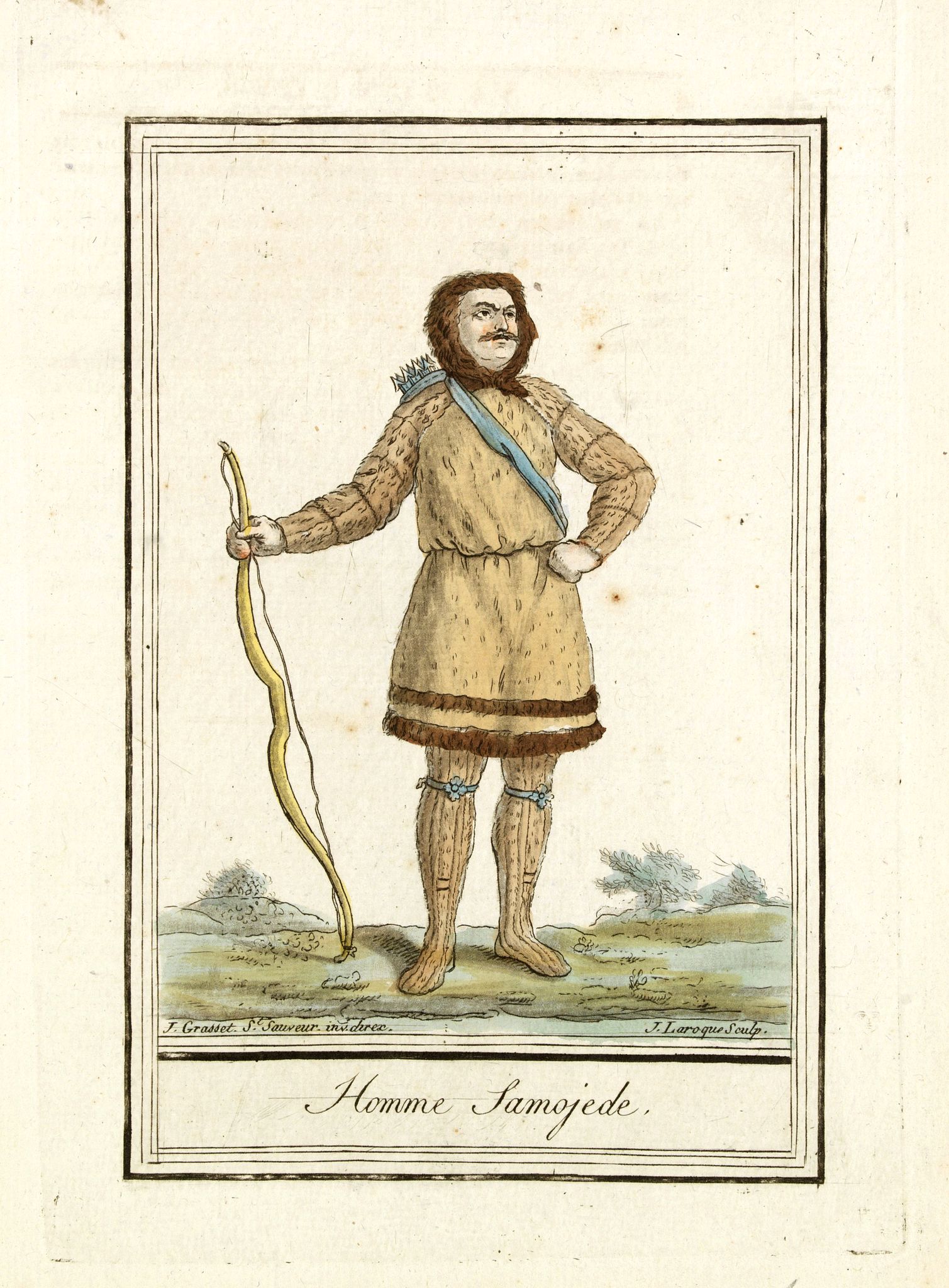 GRASSET DE SAINT SAUVEUR, J., Homme Samojede., antique map, old maps