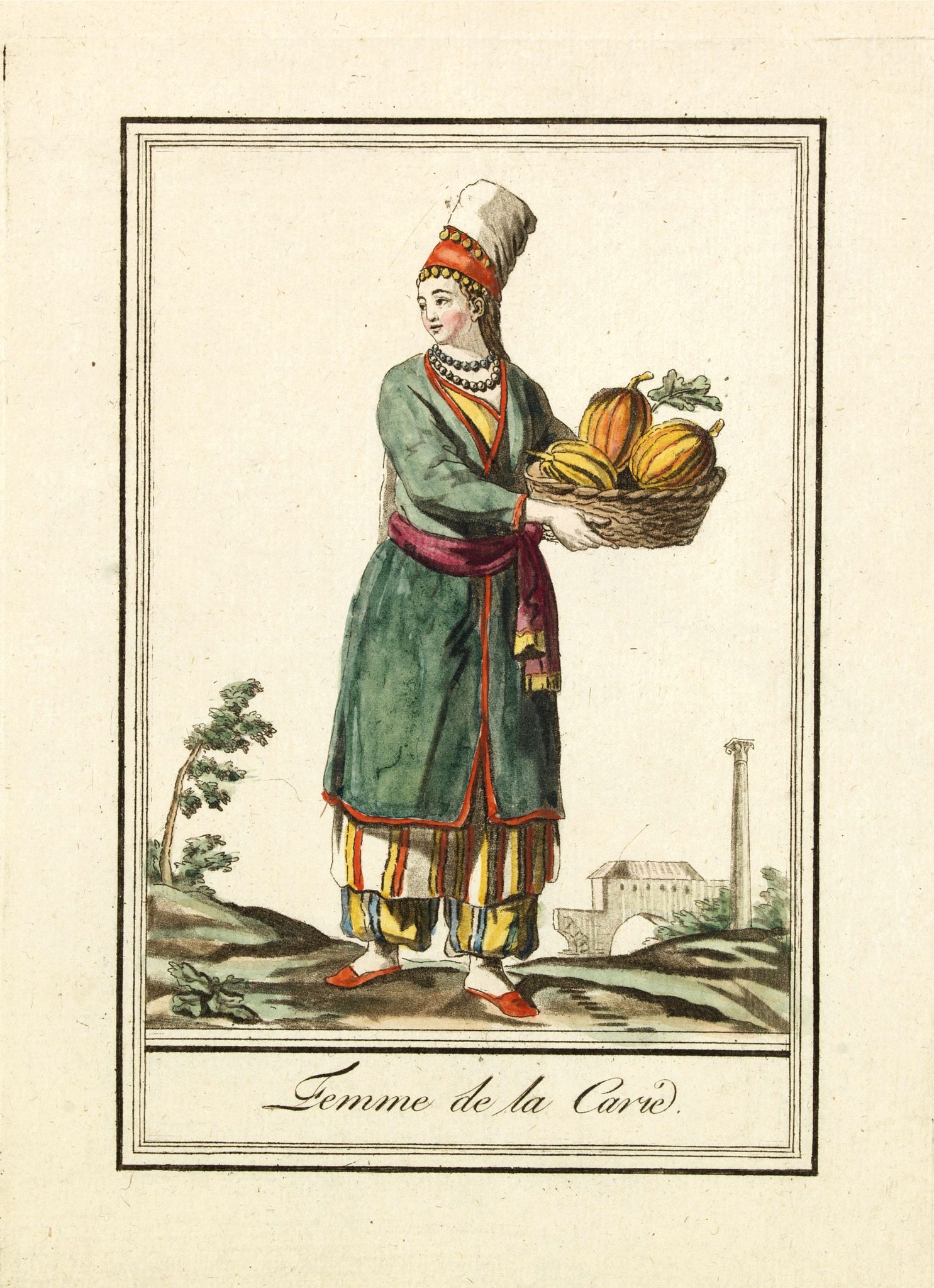 GRASSET DE SAINT SAUVEUR, J., Femme de la Carie., antique map, old maps