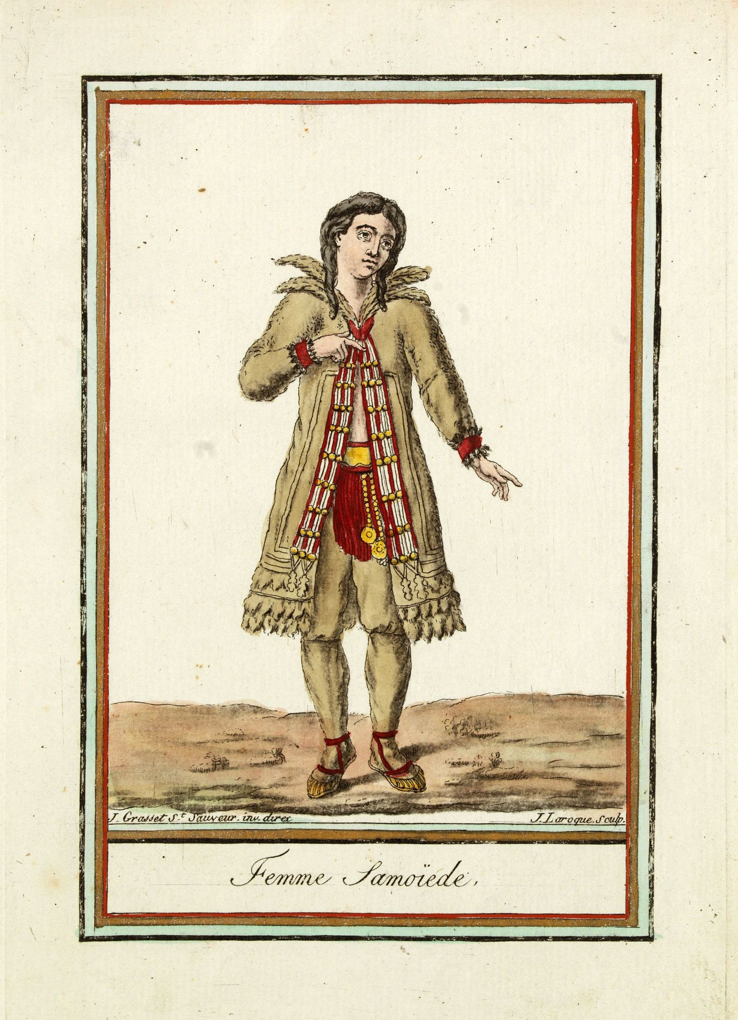 GRASSET DE SAINT SAUVEUR, J., Femme Samoïede., antique map, old maps