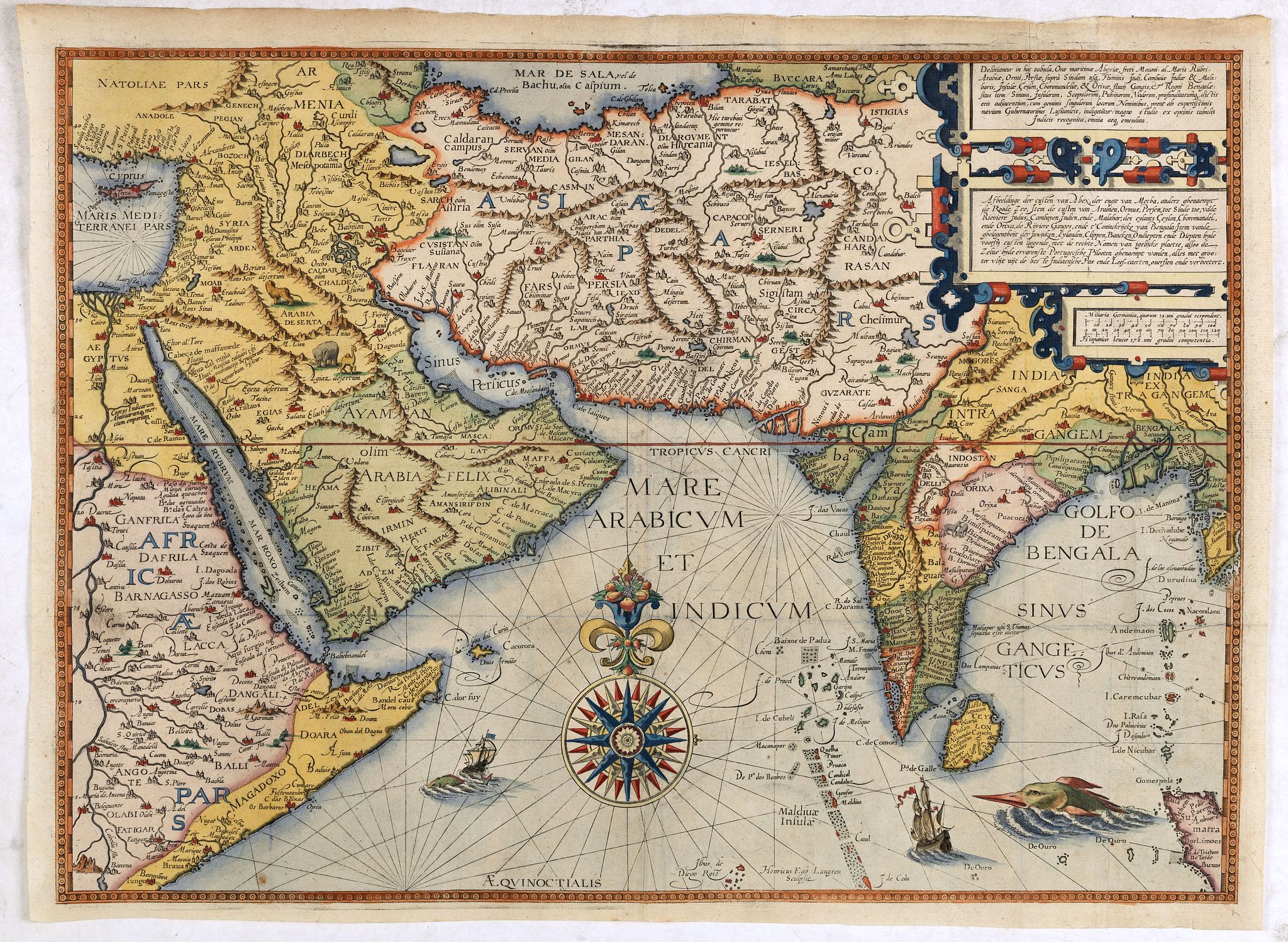 VAN LINSCHOTEN, J.H., Afbeeldinge der custen van Abex, der engte van Mecha.., antique map, old maps