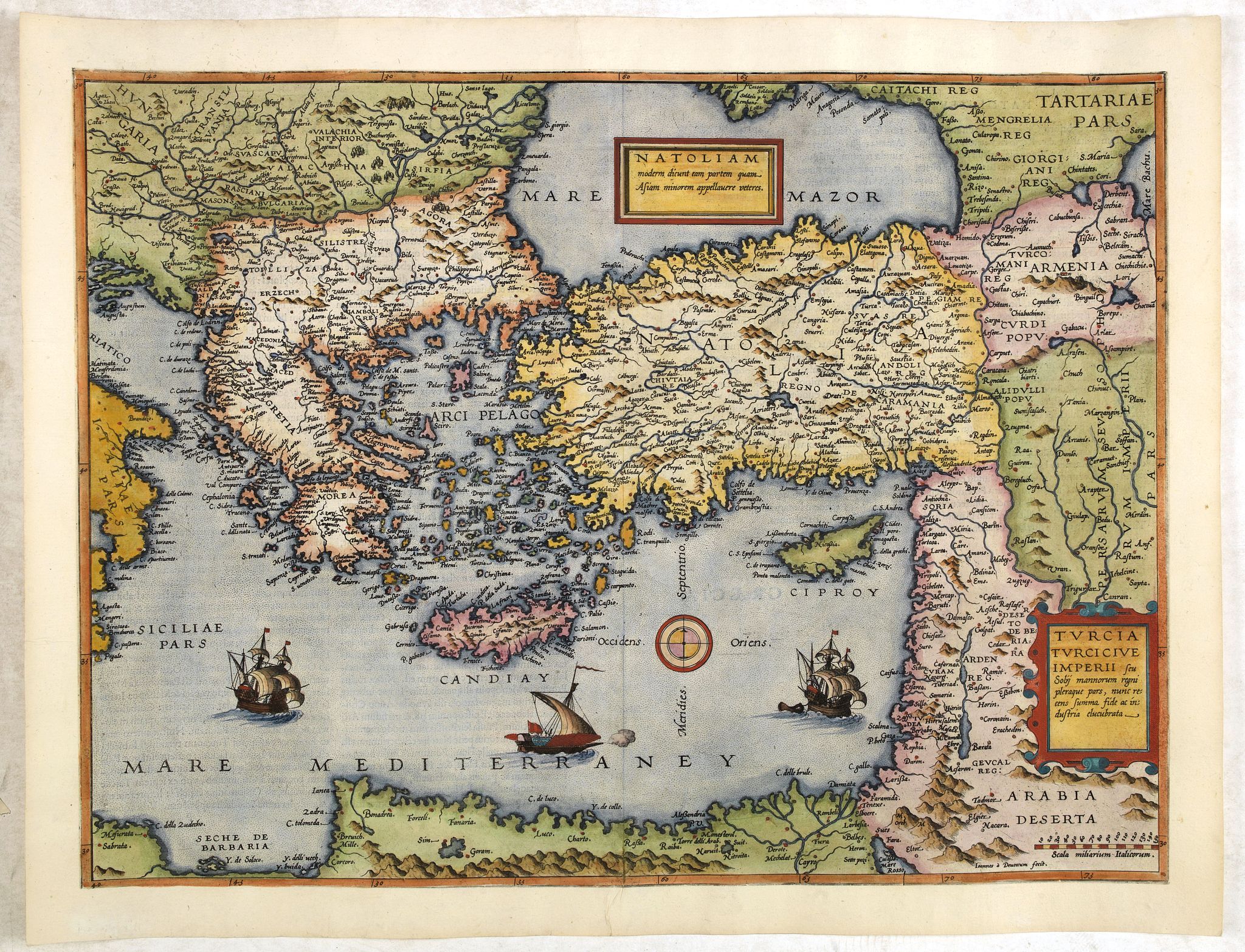 DE JODE, C., Natoliam Moderni dicunt tam partem quam Asiam minrem appelauere veteres. (with Cyprus)., antique map, old maps