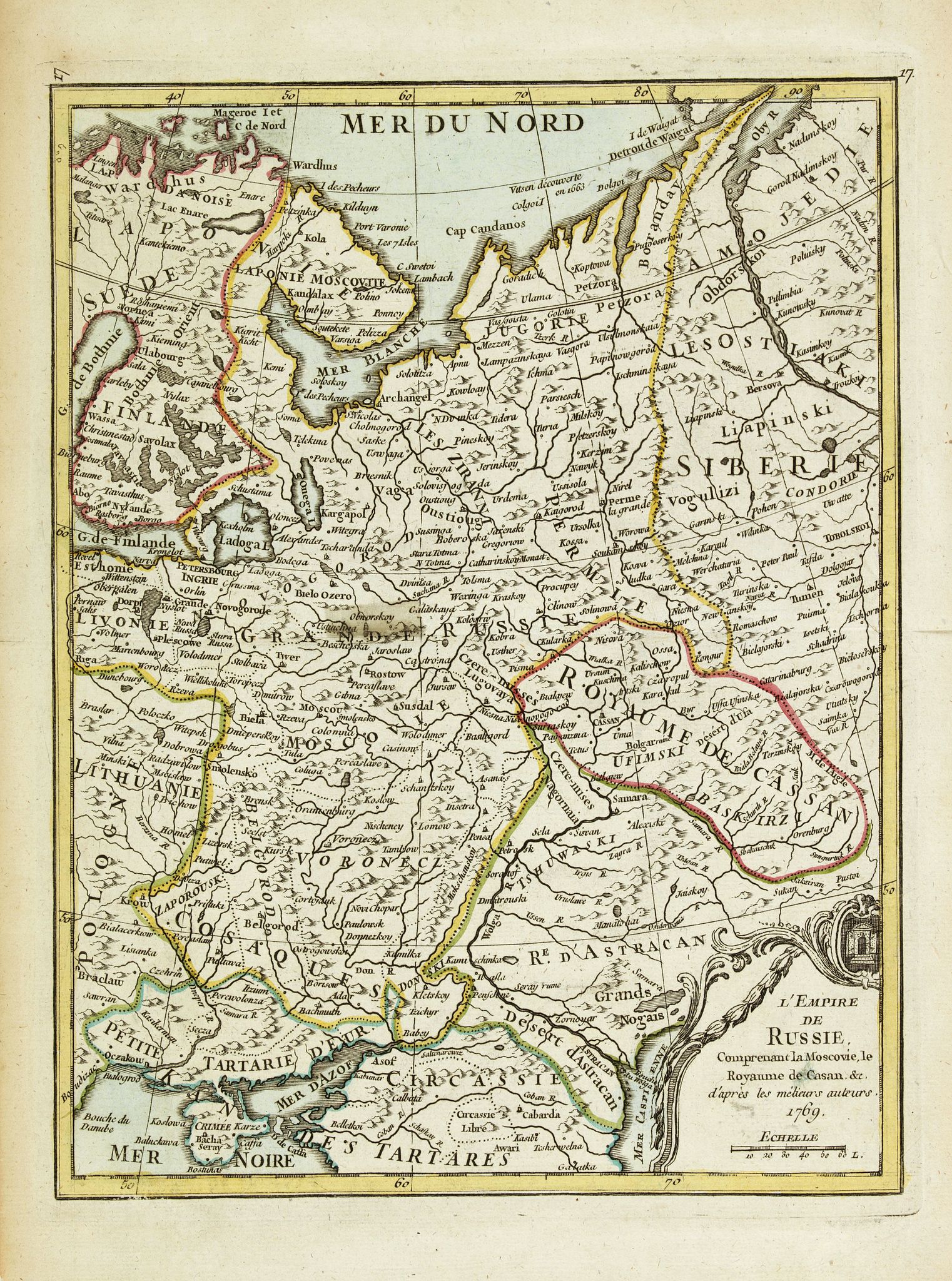 CREPY, L'Empire de Russie Comprenant la Moscovie, le Royaume la Moscovie. . . 1769., antique map, old maps