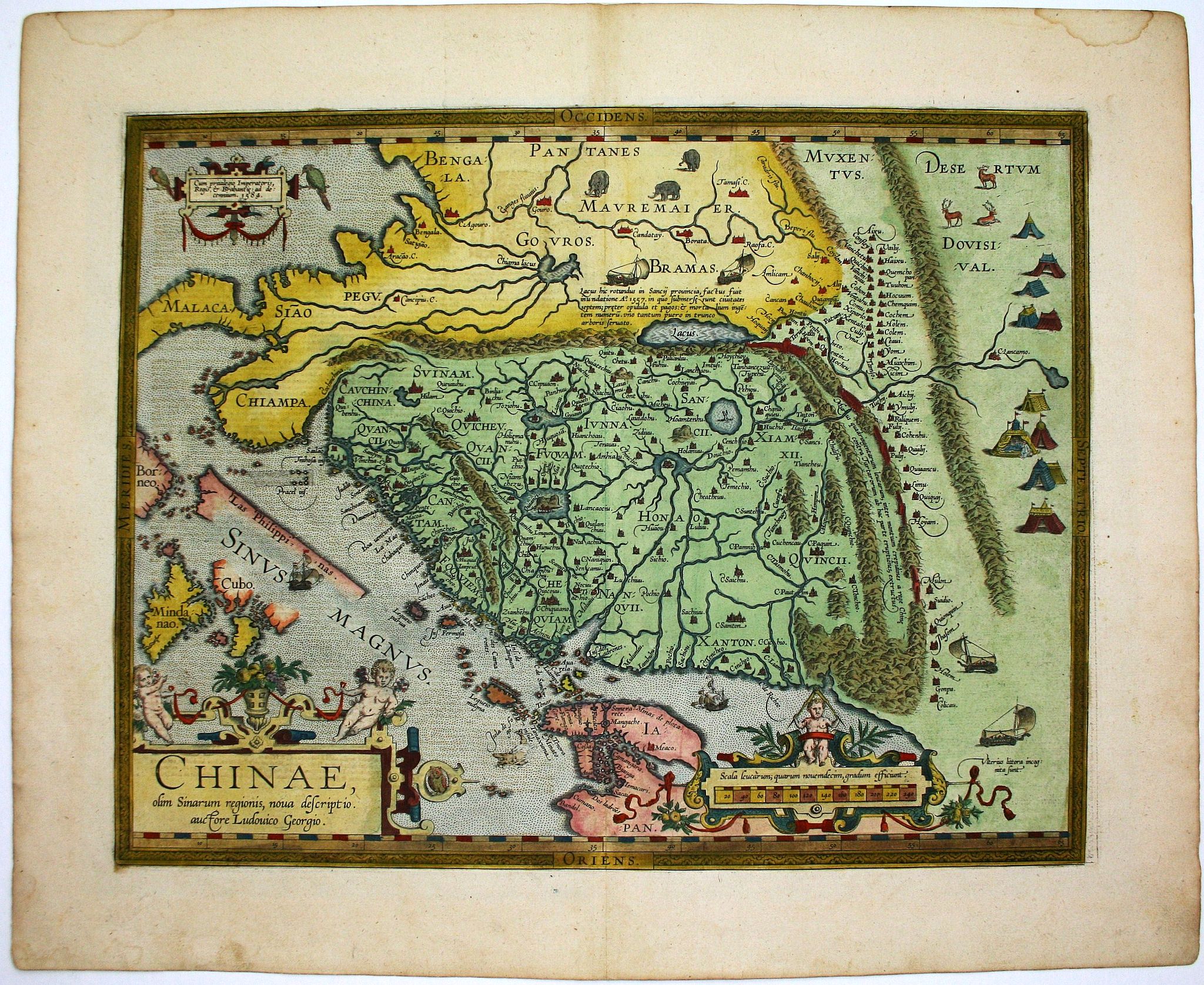 ORTELIUS, A., Chinae, olim Sinarum Regionis, nova descriptio. Auctore Ludovico Georgio., antique map, old maps