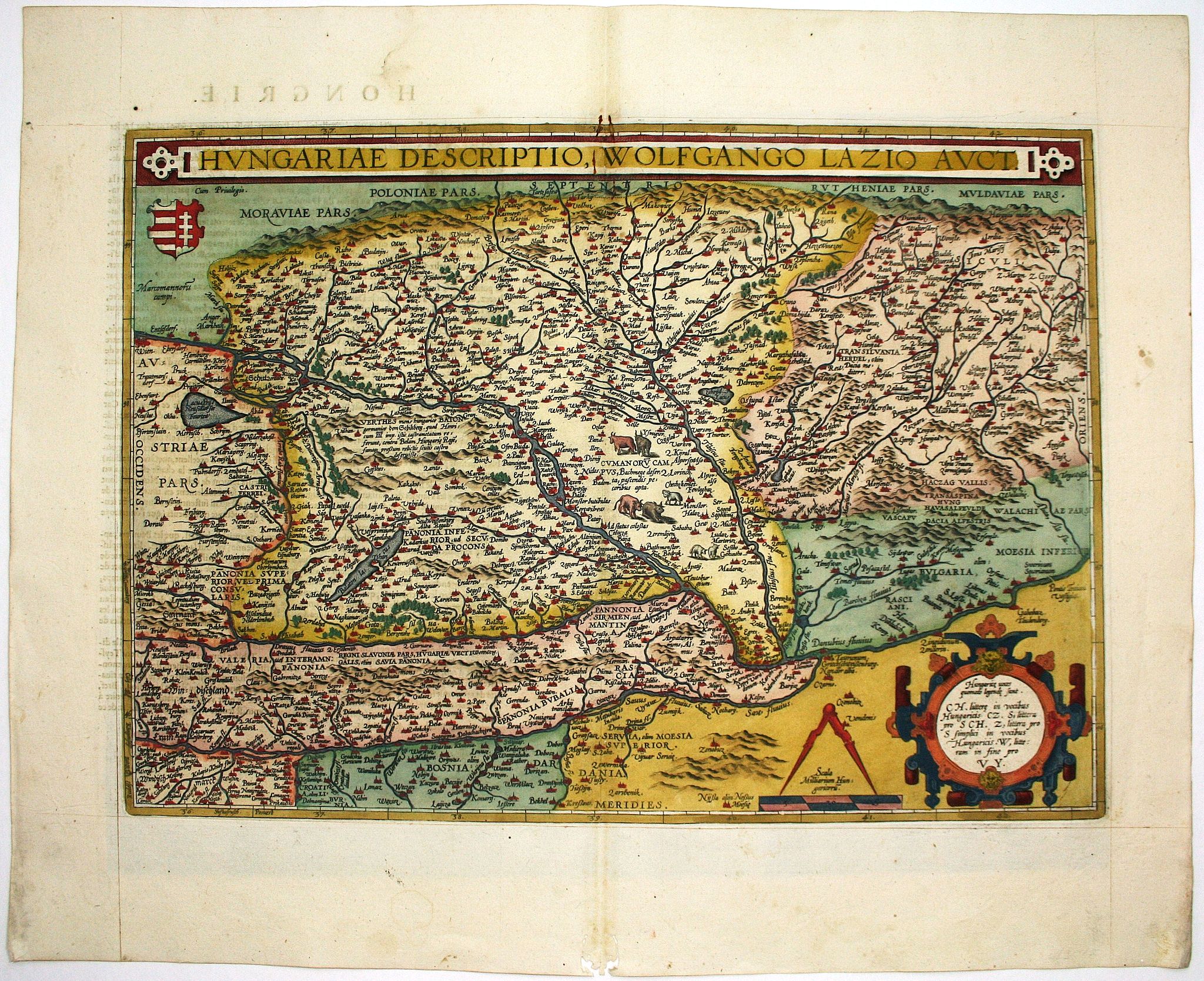 ORTELIUS, A., Hungariae Descriptio .., antique map, old maps