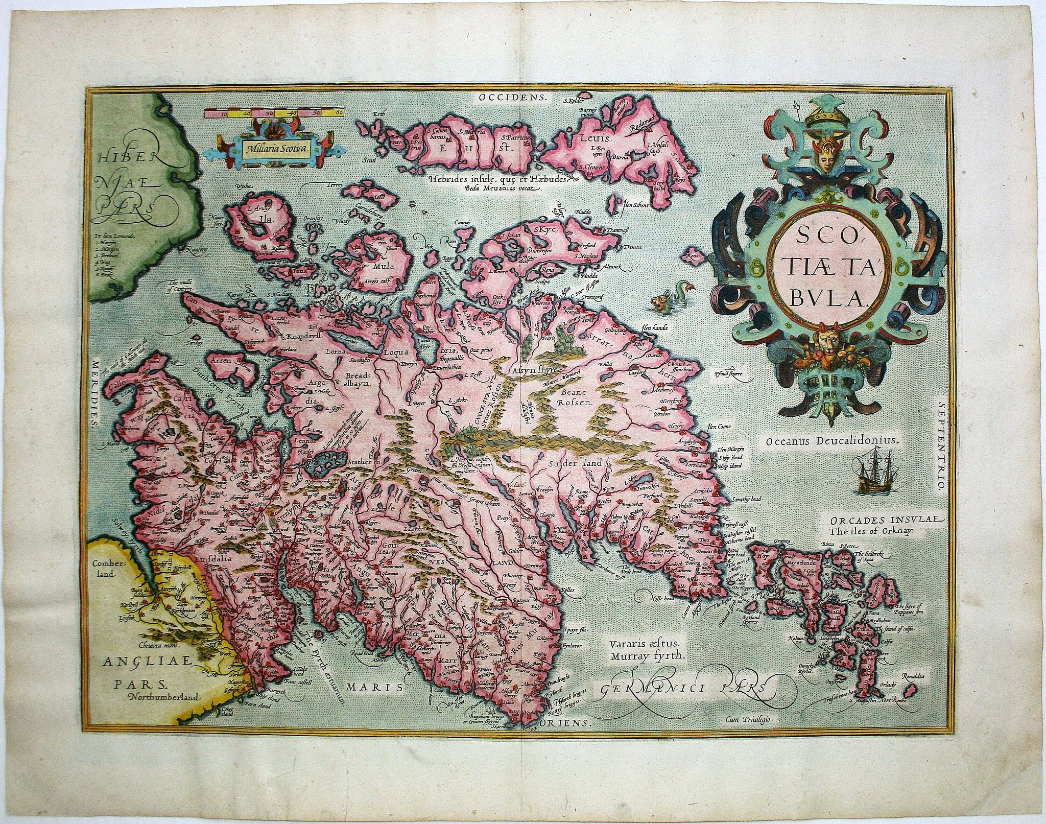 ORTELIUS, A., Scotiae tabula., antique map, old maps