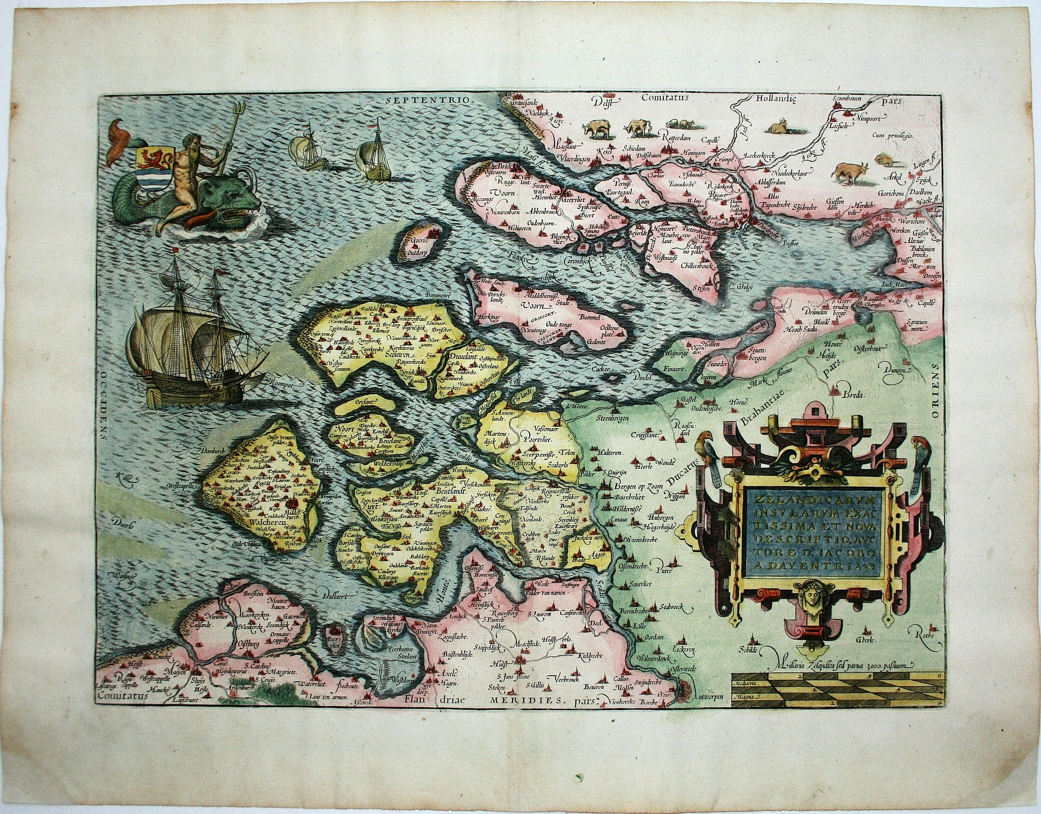ORTELIUS,A., Zelandicarum Insularum Exactissima et Nova Descriptio., antique map, old maps
