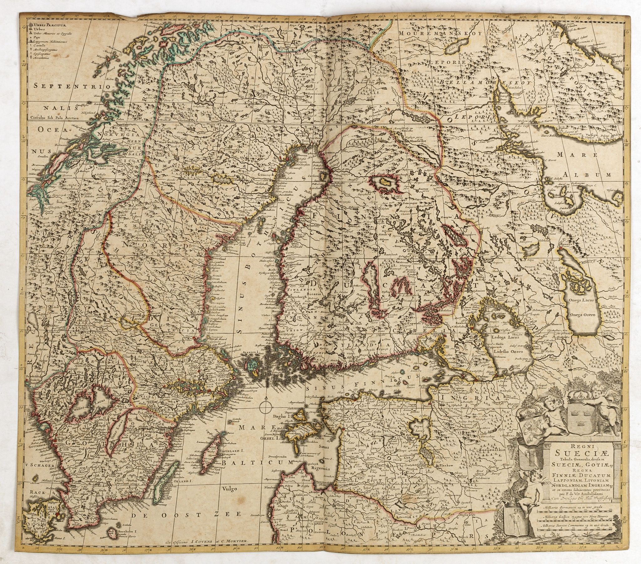 COVENS, J. / MORTIER, C., Regni Sueciae Tabula Generalis, divisa in Sueciae, Gotiae., antique map, old maps