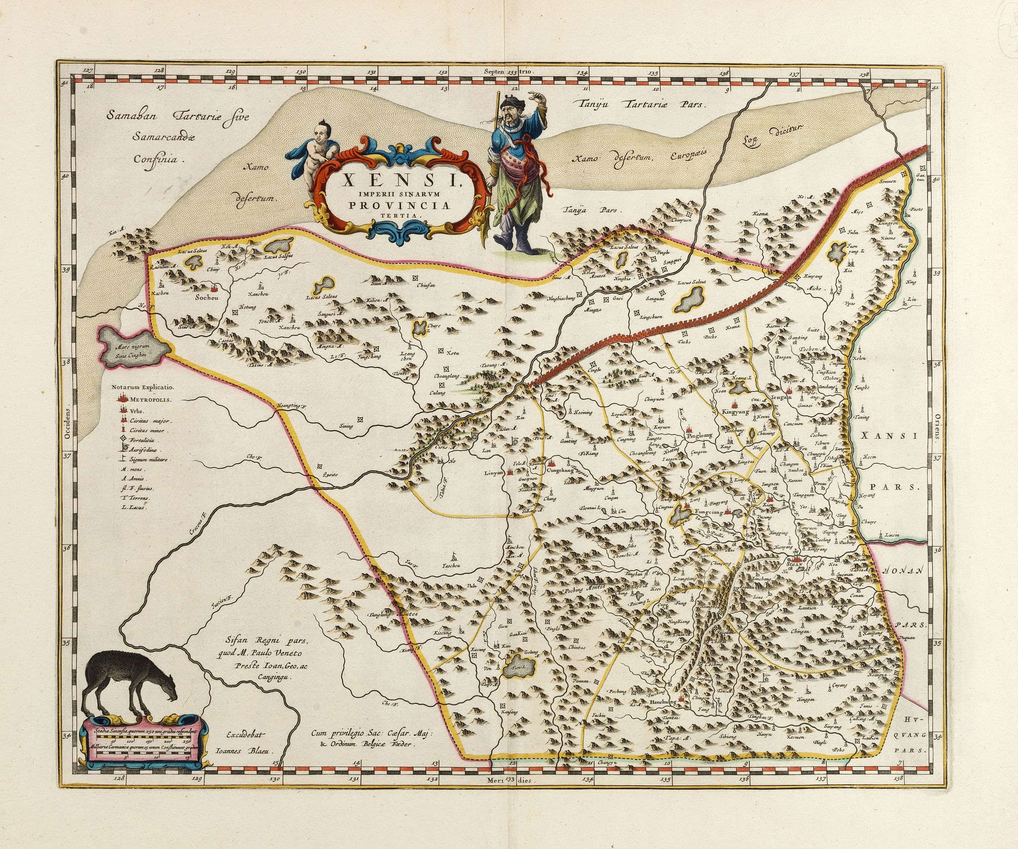 BLAEU, J., Xensi Imperii Sinarum provincia tertia., antique map, old maps