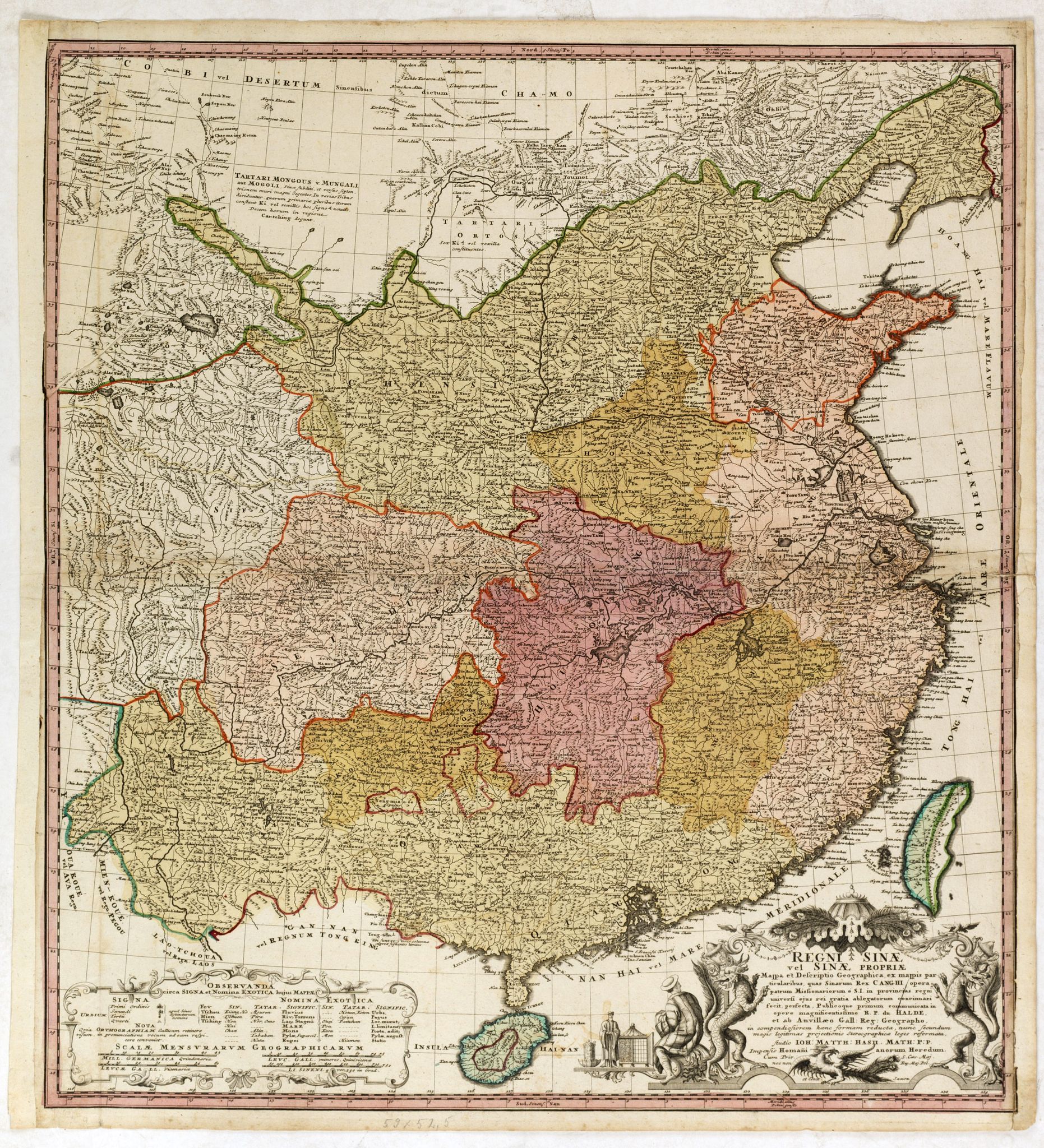 HOMANN, HEIRS., Regni Sinae vel Sinae propriae.., antique map, old maps