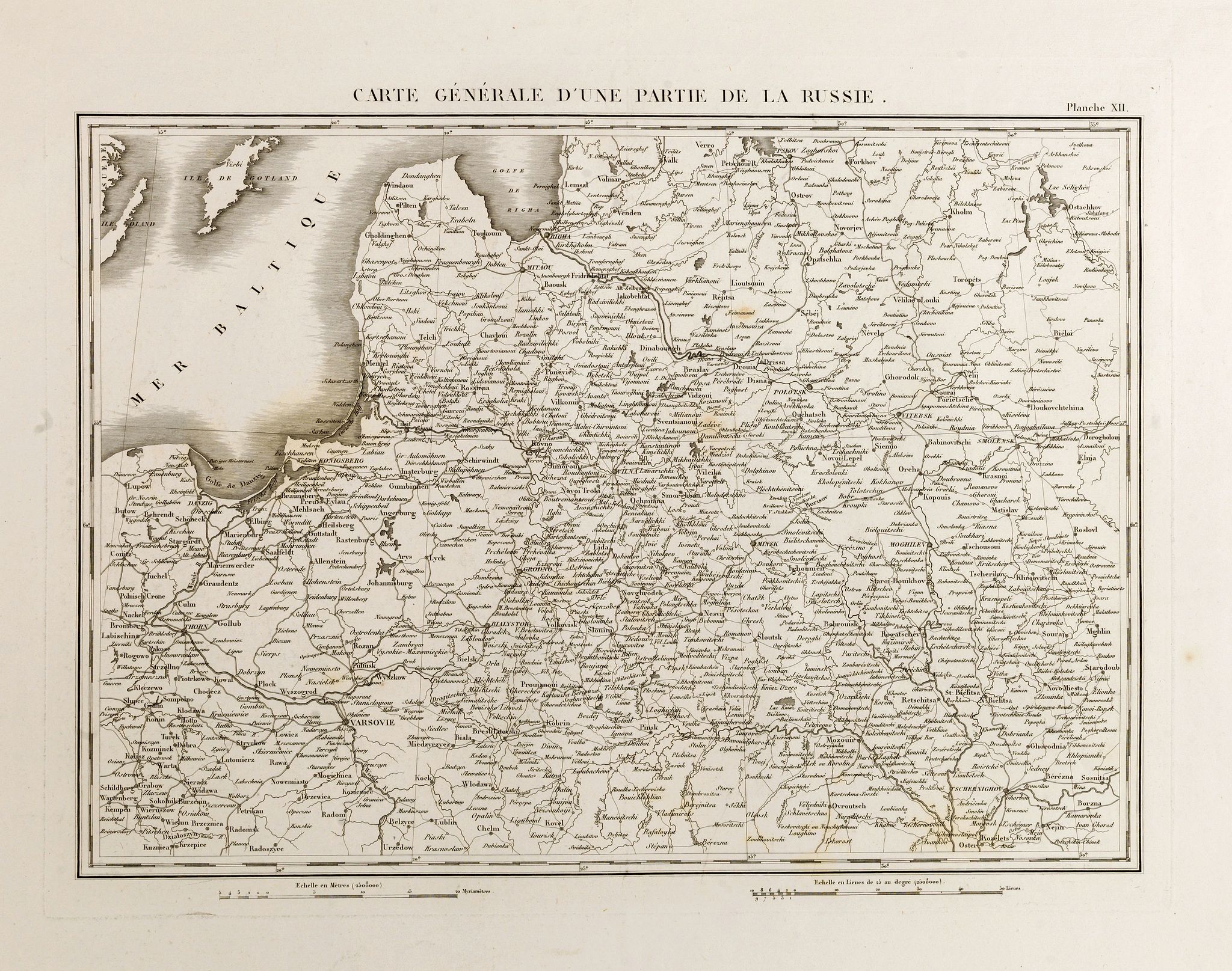 VAUDONCOURT, G., Carte générale d'une partie de la Russie., antique map, old maps