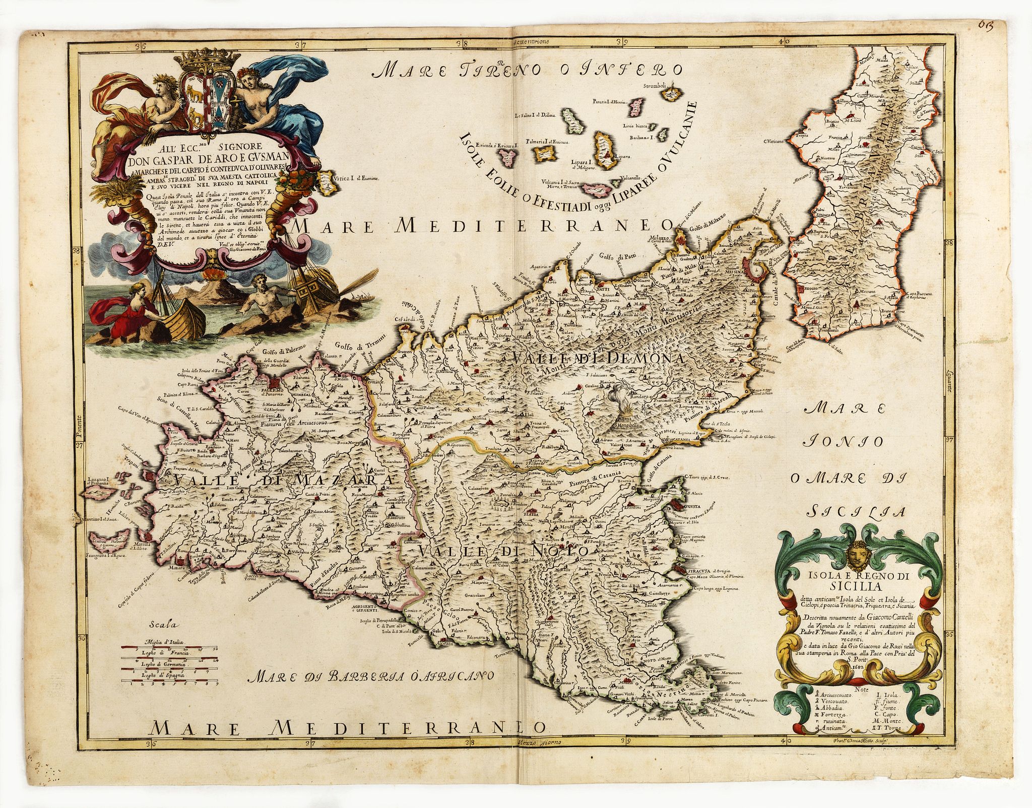 DE ROSSI, G., Isola Regno di Sicilia…, antique map, old maps