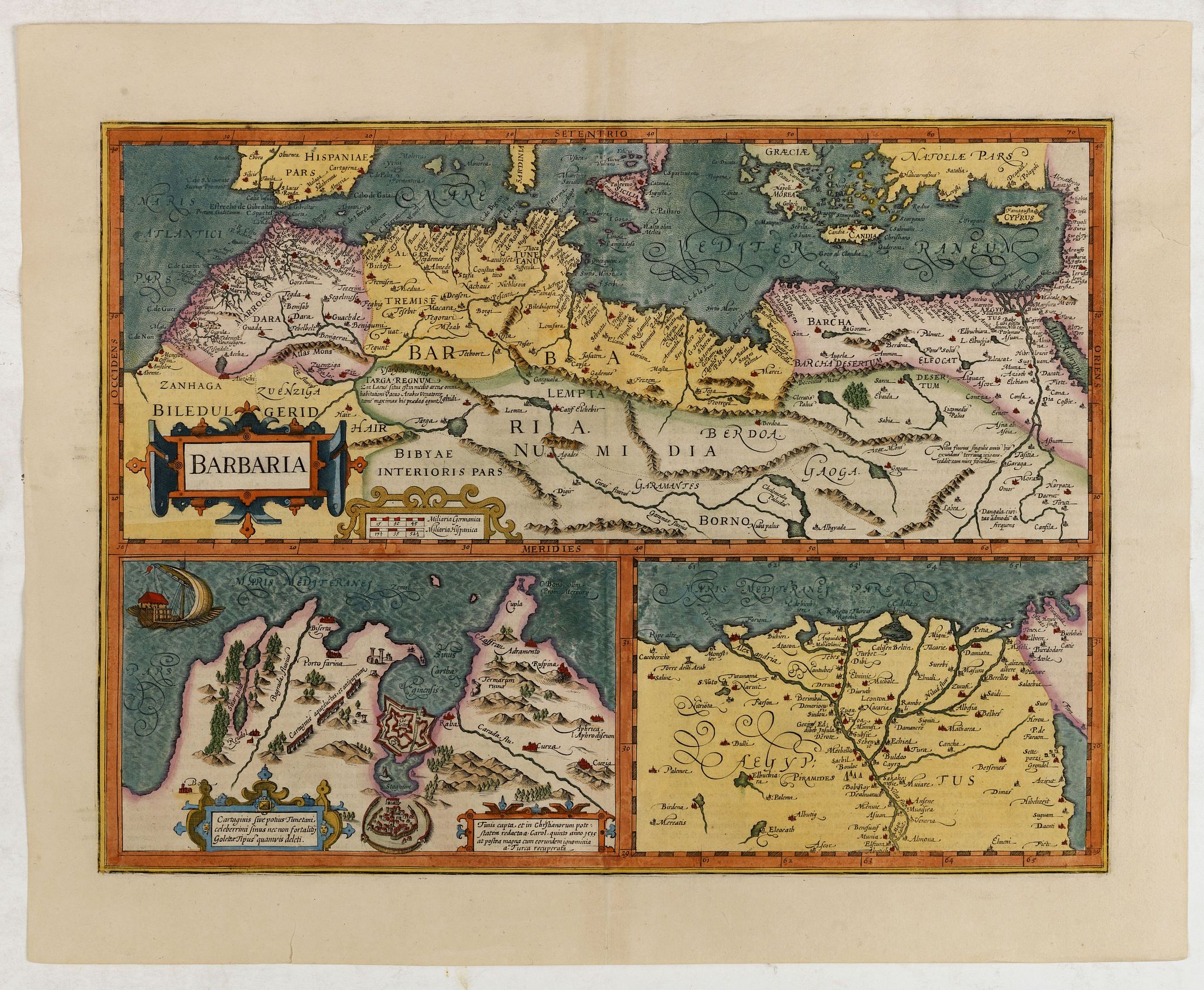MERCATOR,G./ HONDIUS,J., Barbaria., antique map, old maps