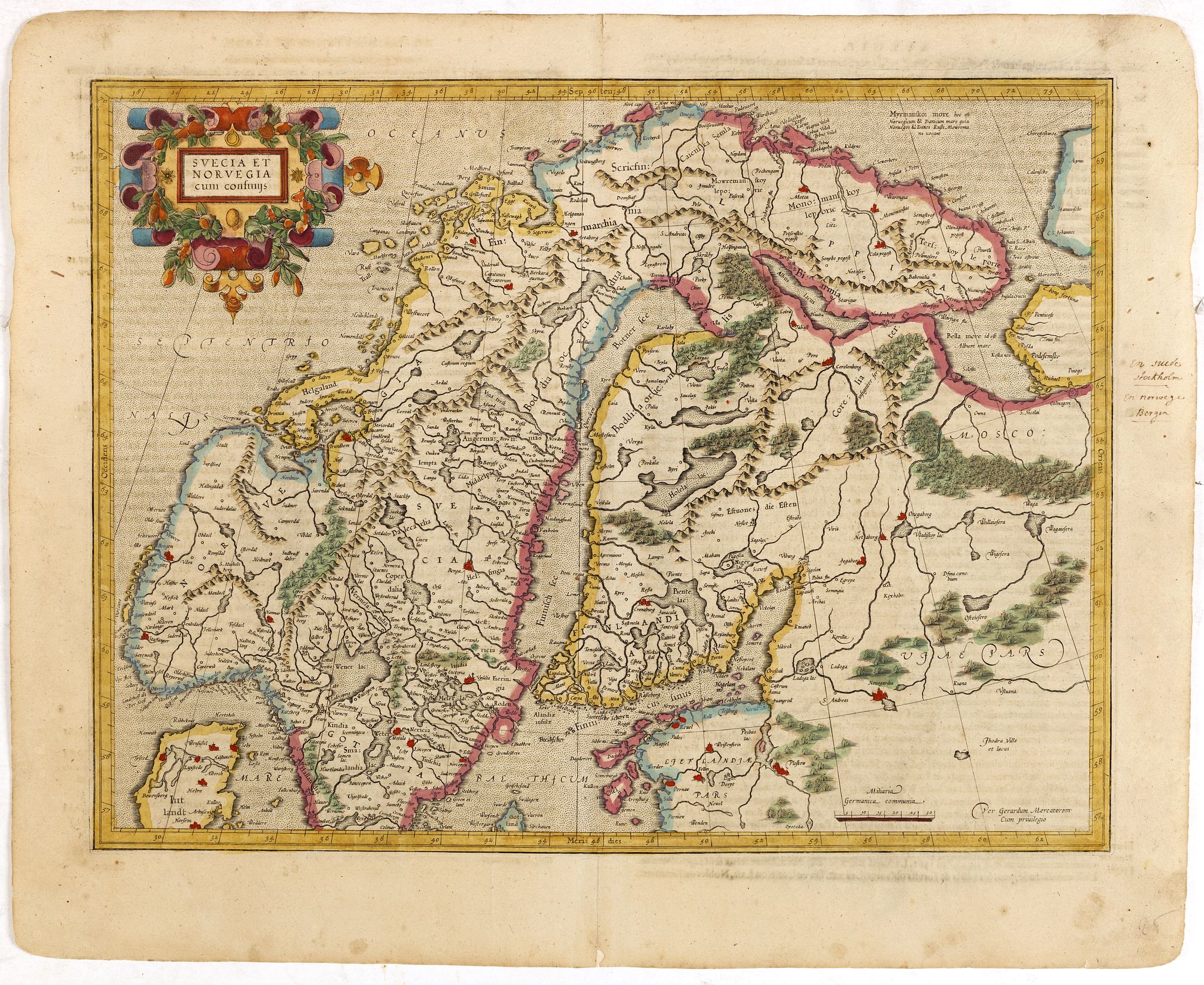 MERCATOR,G./ HONDIUS,J., Suecia et Norvegia cum confiniis., antique map, old maps