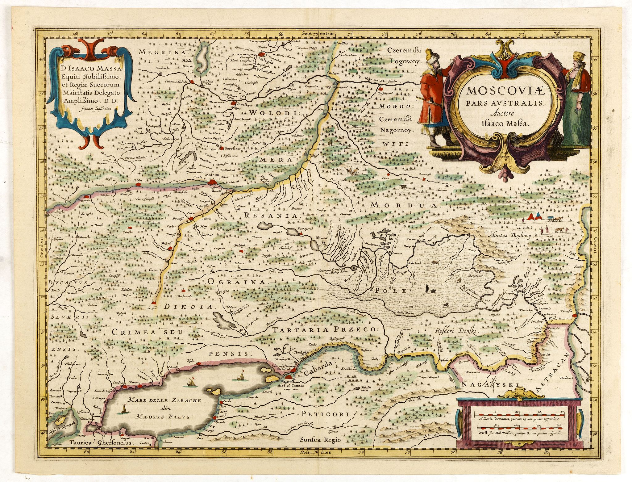 JANSSONIUS, J., Moscoviae pars australis…, antique map, old maps