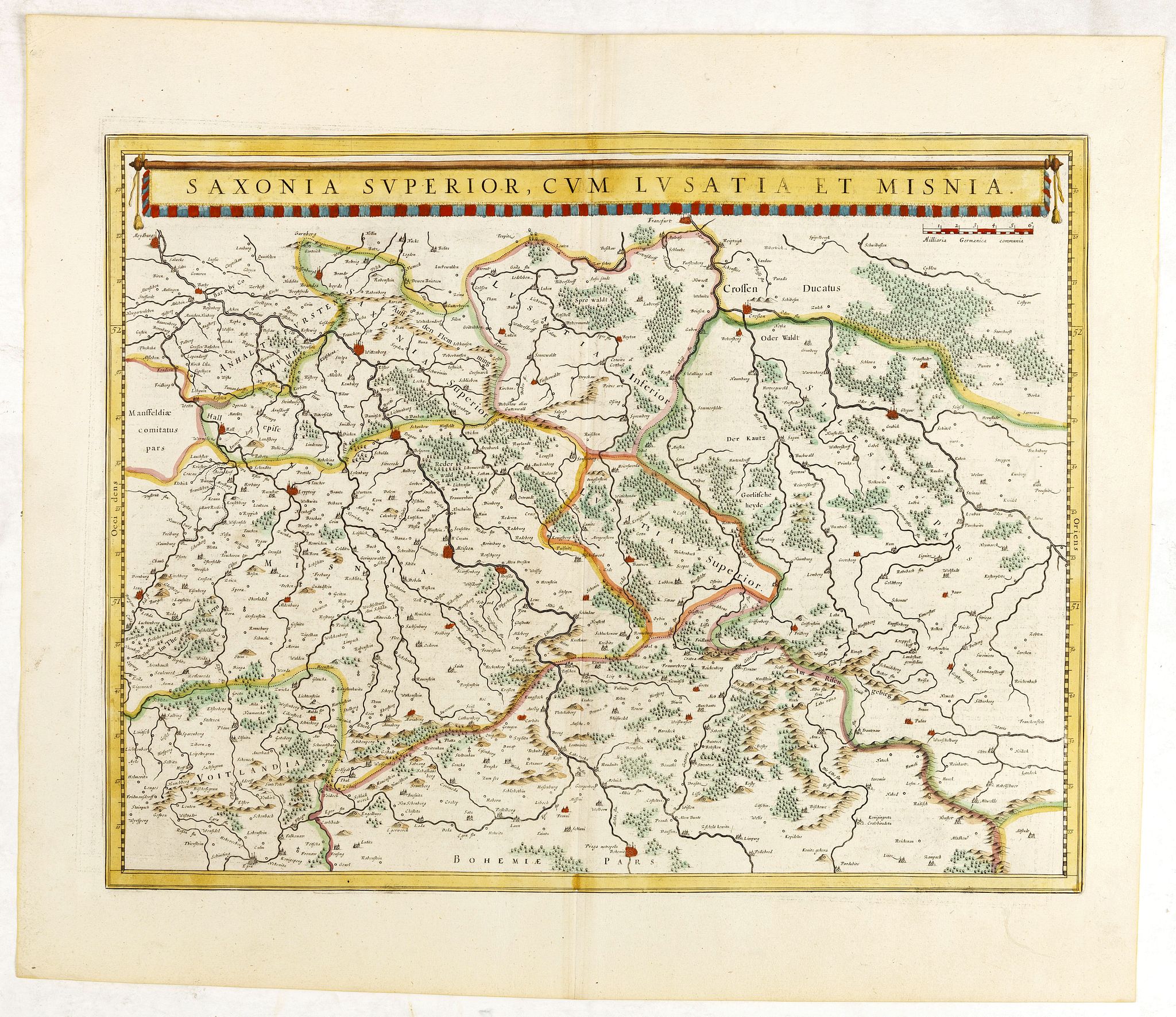 BLAEU, W., Saxonia Superior, cum Lusatia et Misnia., antique map, old maps