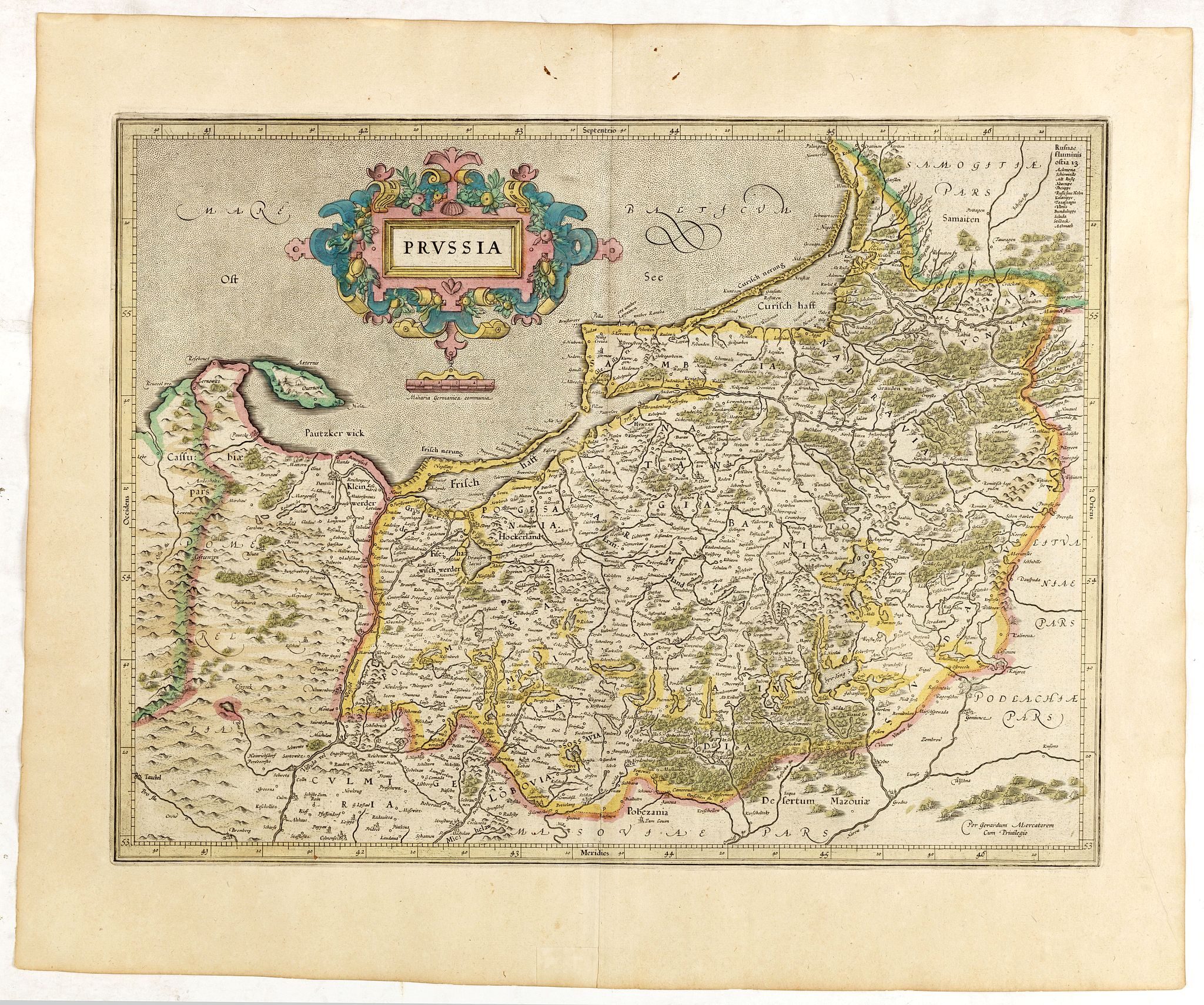 MERCATOR,G./ HONDIUS,J., Prussia ., antique map, old maps