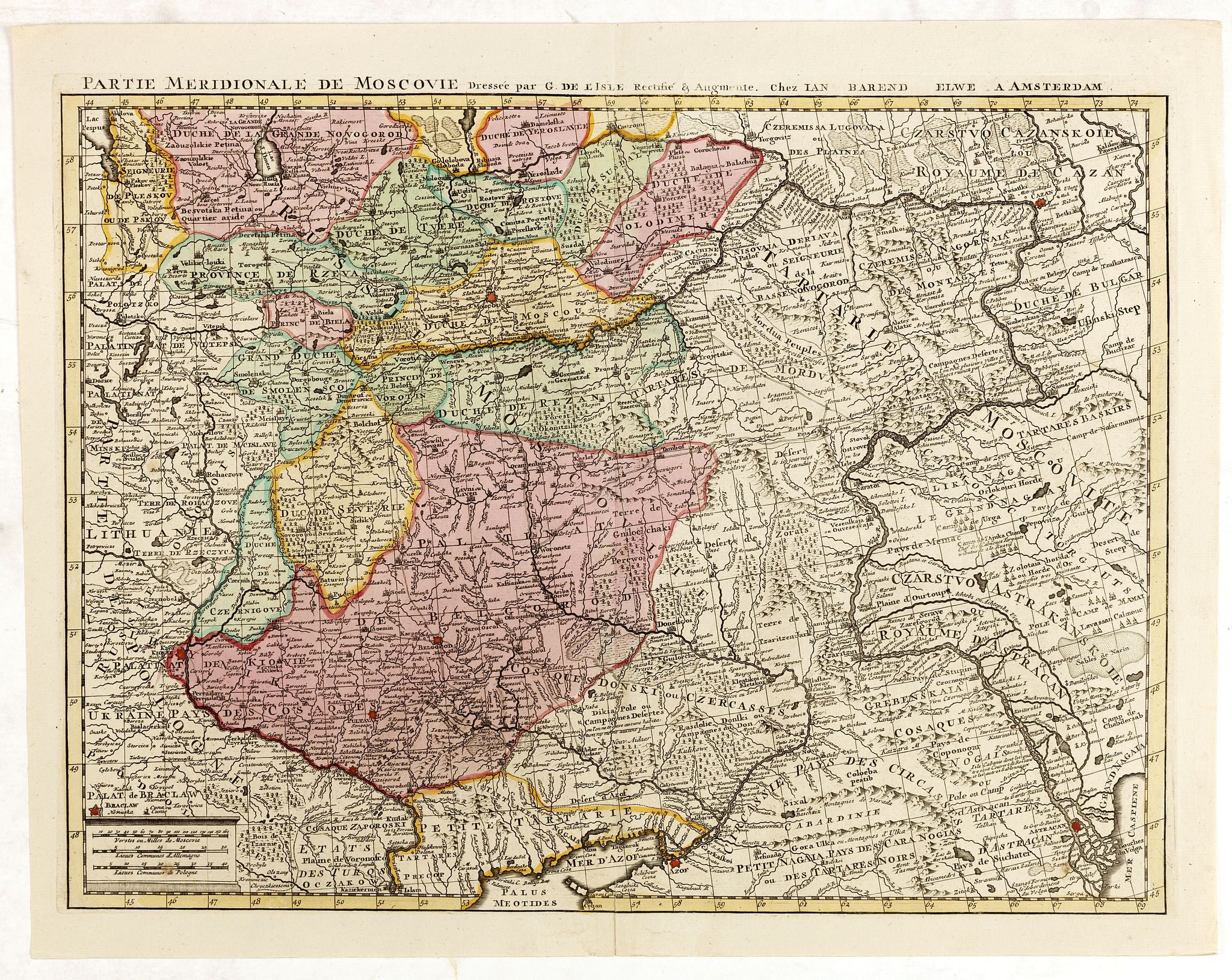 OTTENS, R. / J., Partie Meridionale de Moscovie. . ., antique map, old maps