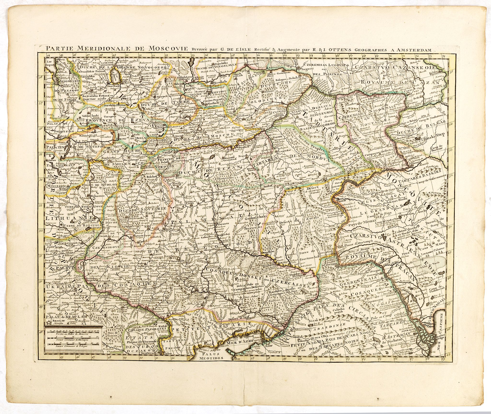 OTTENS, R. / J., Partie Meridionale de Moscovie. . ., antique map, old maps
