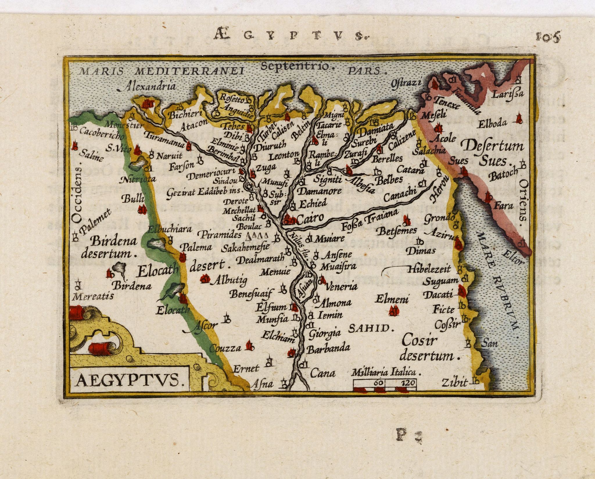 LANGENES, B.ORTELIUS, A. / GALLE, F., Aegyptus., antique map, old maps